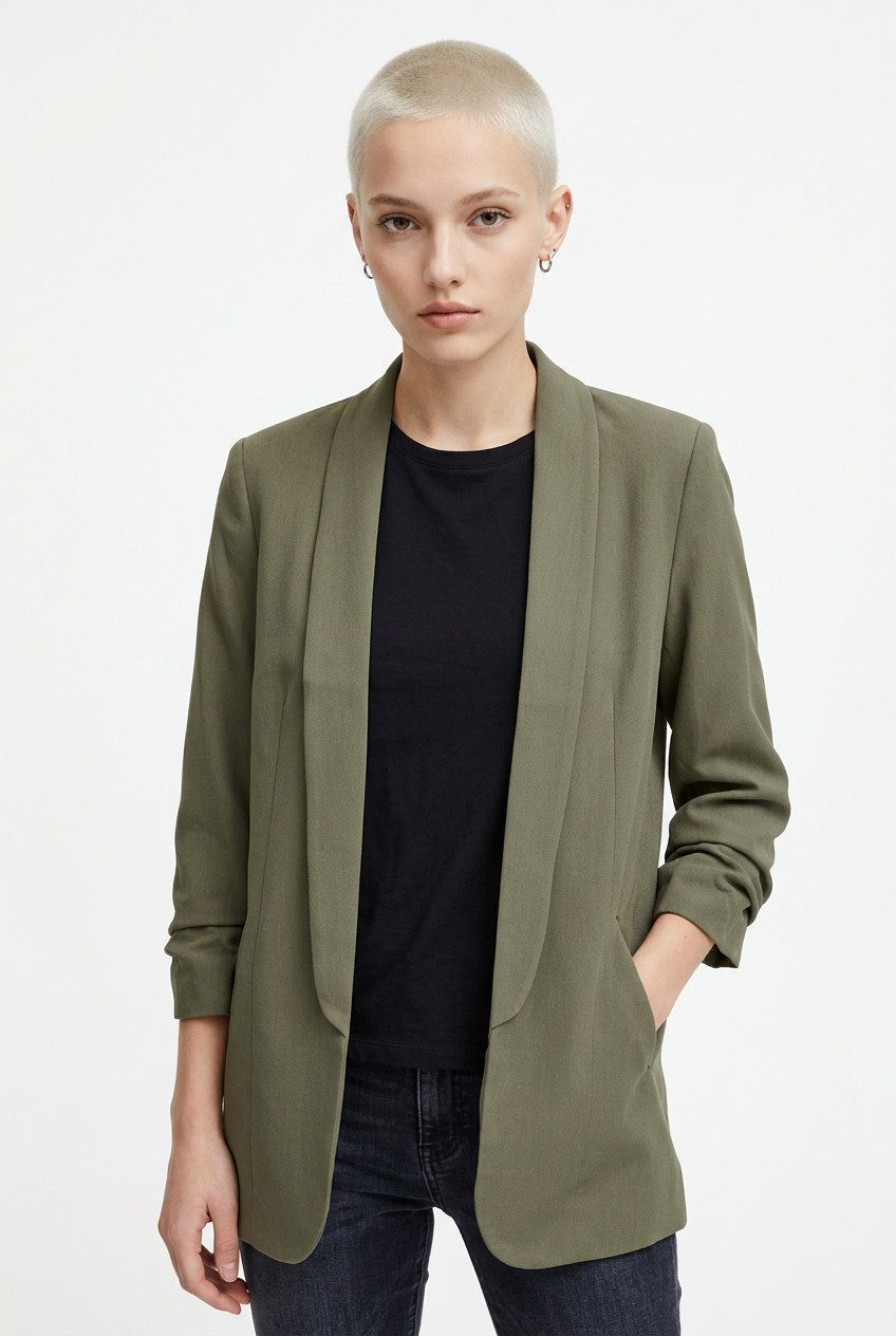 pieces Blusenblazer PCBOSELLA 3/4 BLAZER NOOS Materialmix, regular fit
