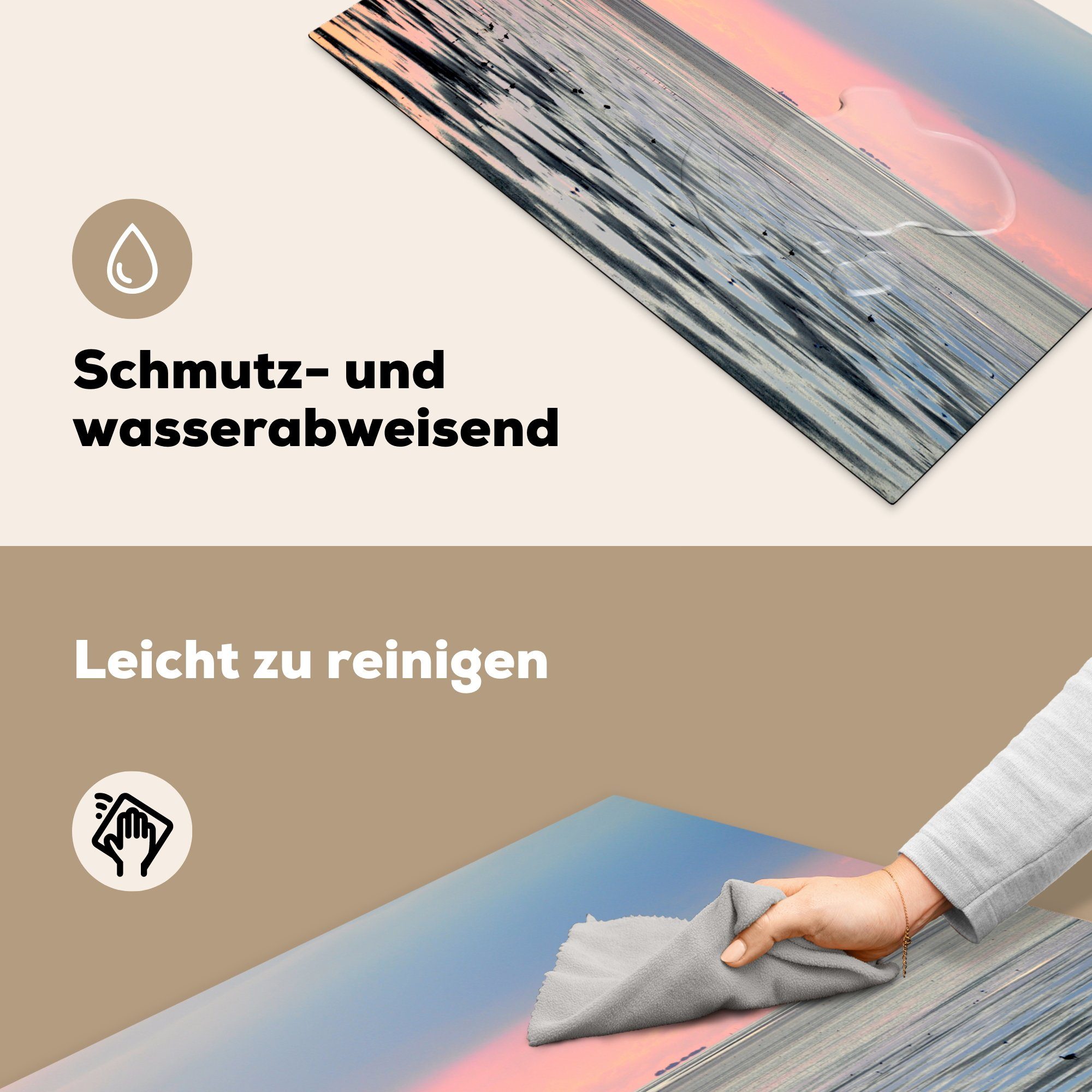 81x52 Induktionskochfeld Sonne, MuchoWow - Vogel (1 Schutz tlg), für die Herdblende-/Abdeckplatte Vinyl, Meer küche, - cm, Ceranfeldabdeckung