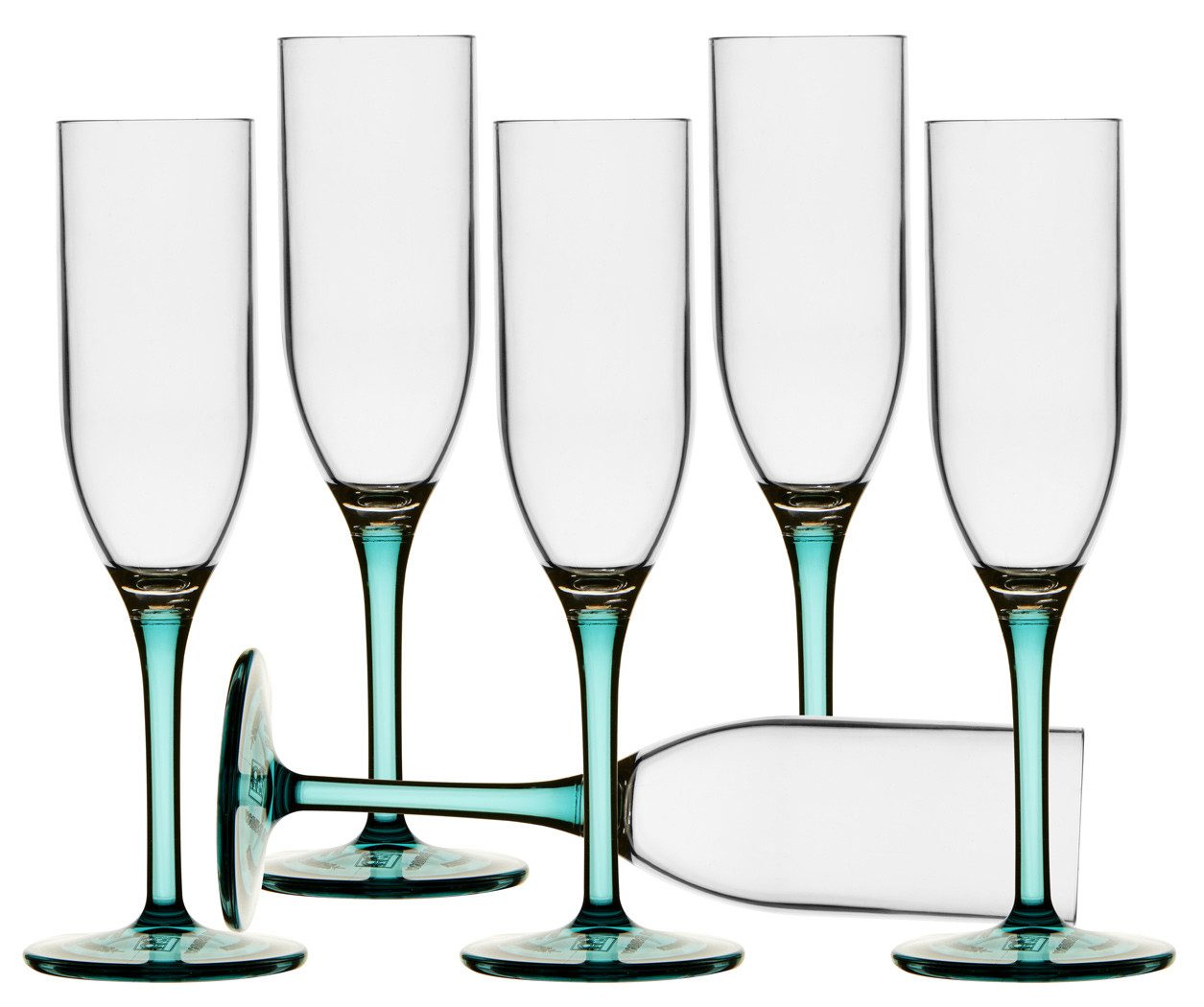 Sektglas Sekt Champagner Glas Set 6 Stück, Ecozen Kunststoff, unzerbrechlich