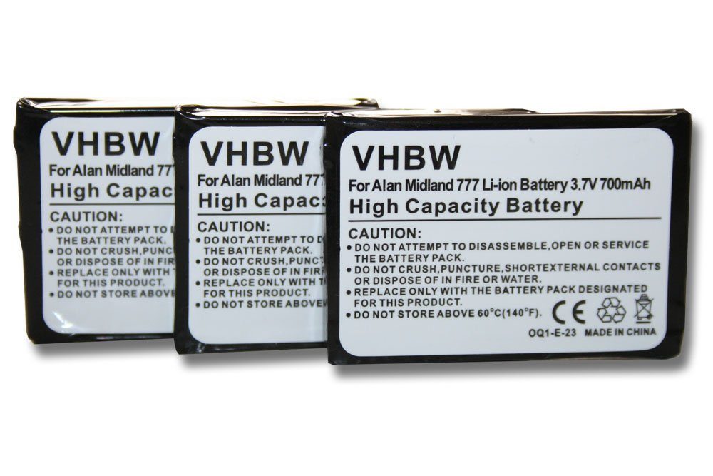 M-E FS-2 V) mit FS-2.1, 700 mAh vhbw (3,7 Akku kompatibel Li-Ion