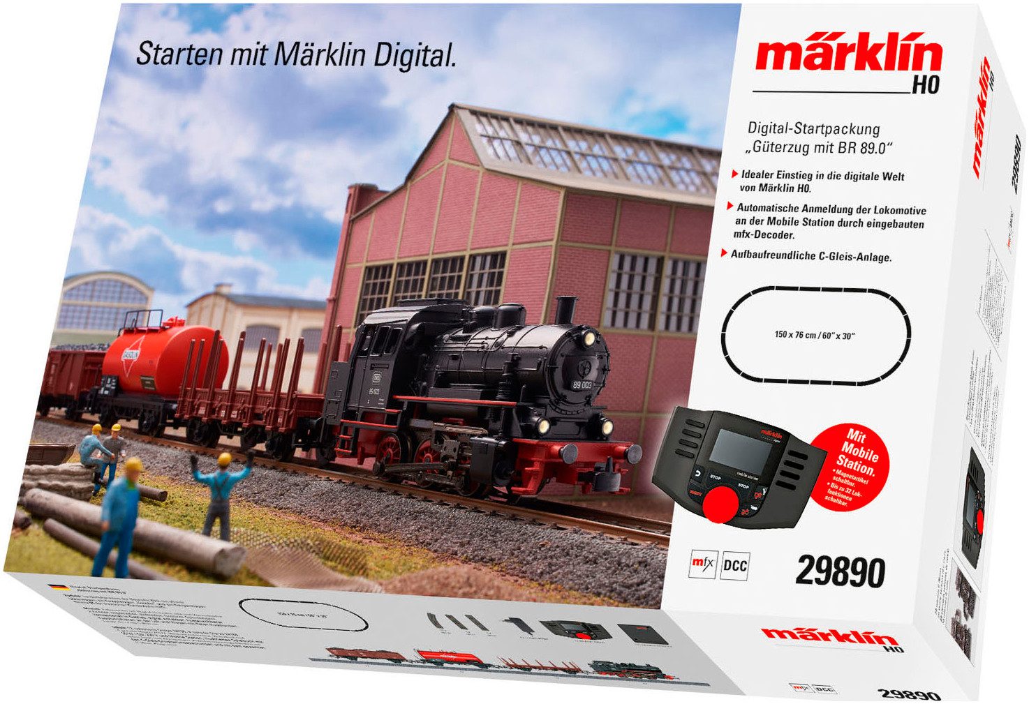 Modelleisenbahn-Set Märklin Digital-Startpackung Güterzug mit BR 89 - 29890