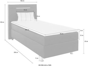 COLLECTION AB Boxspringbett, inkl. LED-Beleuchtung, Topper und Kissen