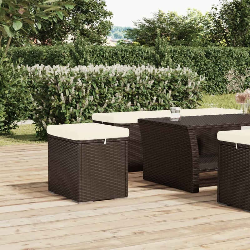 vidaXL Диван Табуретки mit Kissen Braun 40x30x40 cm Poly Rattan (1 St)