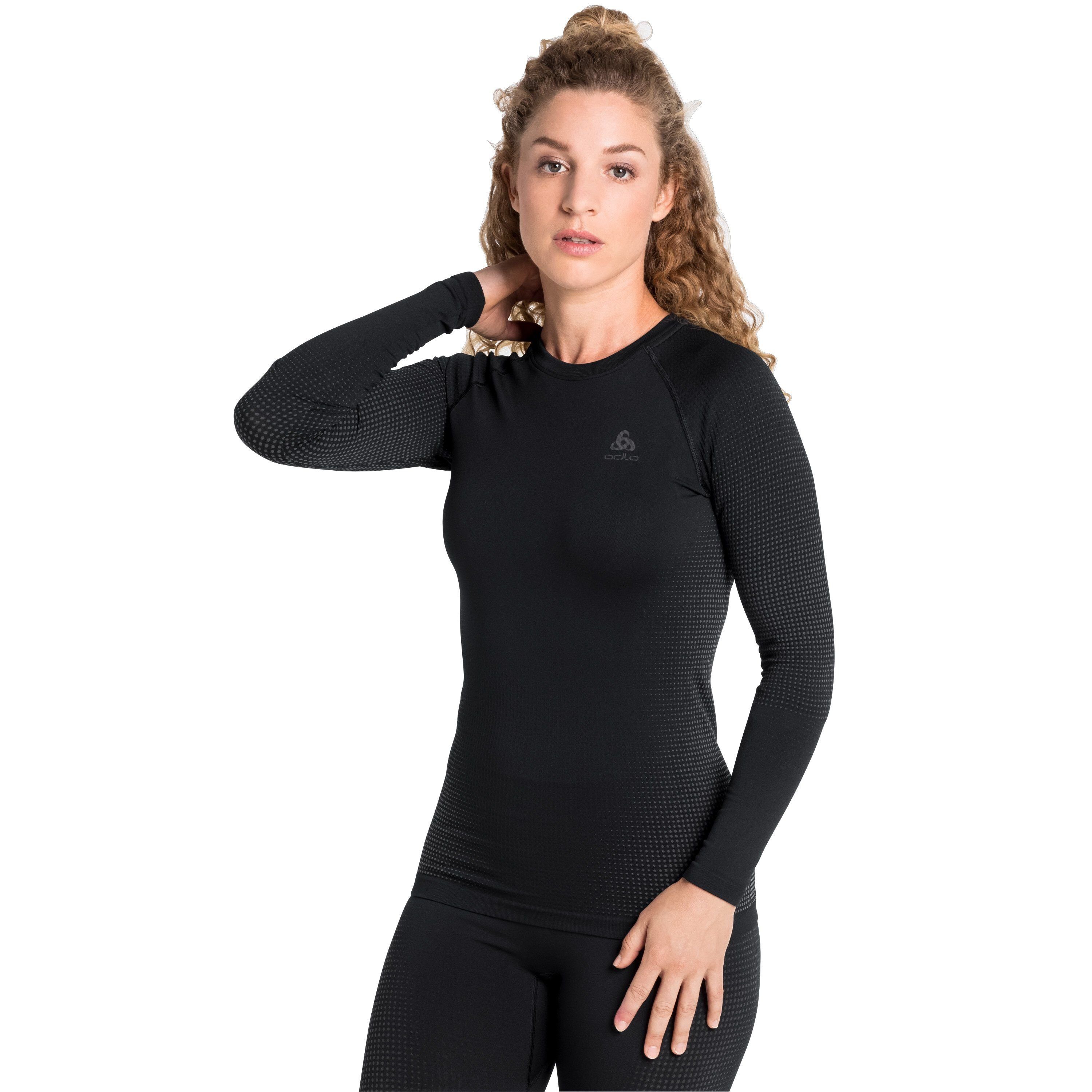 Odlo Funktionsunterhemd Damen Performance Warm Eco Base Layer Top black - odlo graphite grey | 