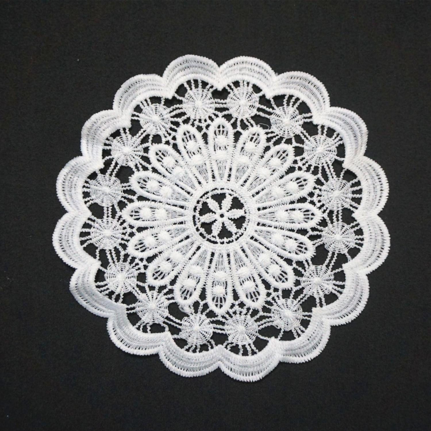 LuxusKollektion Tischläufer 8 Tischläufer Spitze Häkeln 15cm