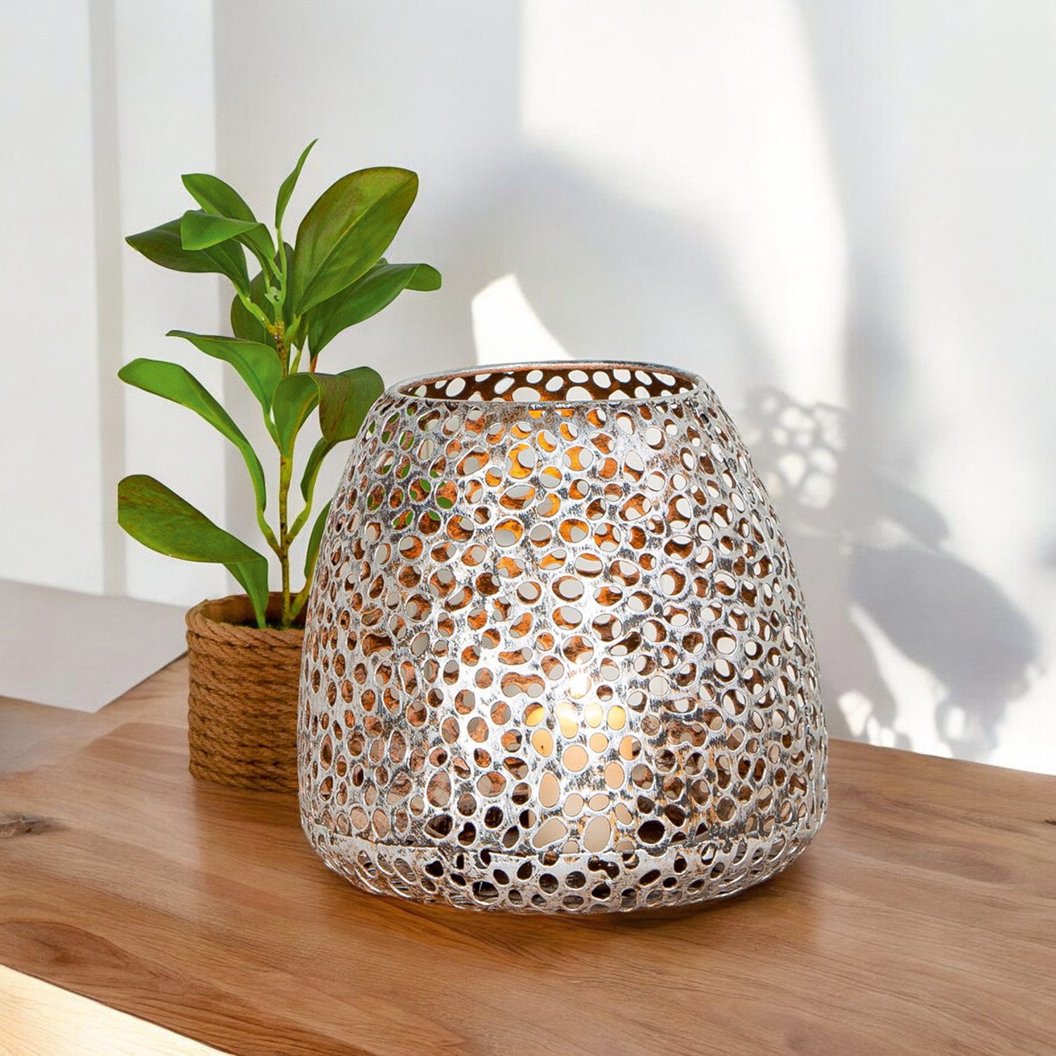 Casablanca by Gilde Windlicht Windlicht Chico antik-silber (1 St)