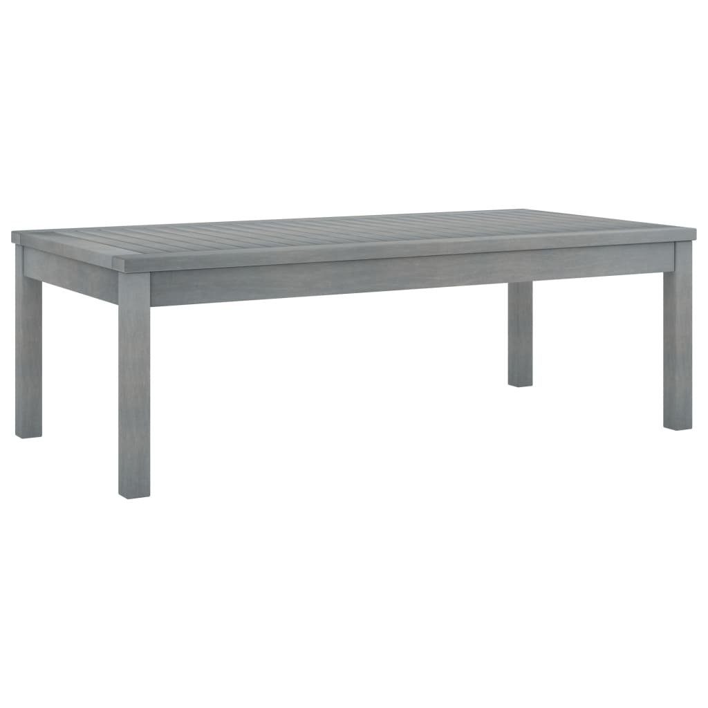 furnicato Gartentisch Couchtisch 100x50x33 cm Grau Massivholz Akazie