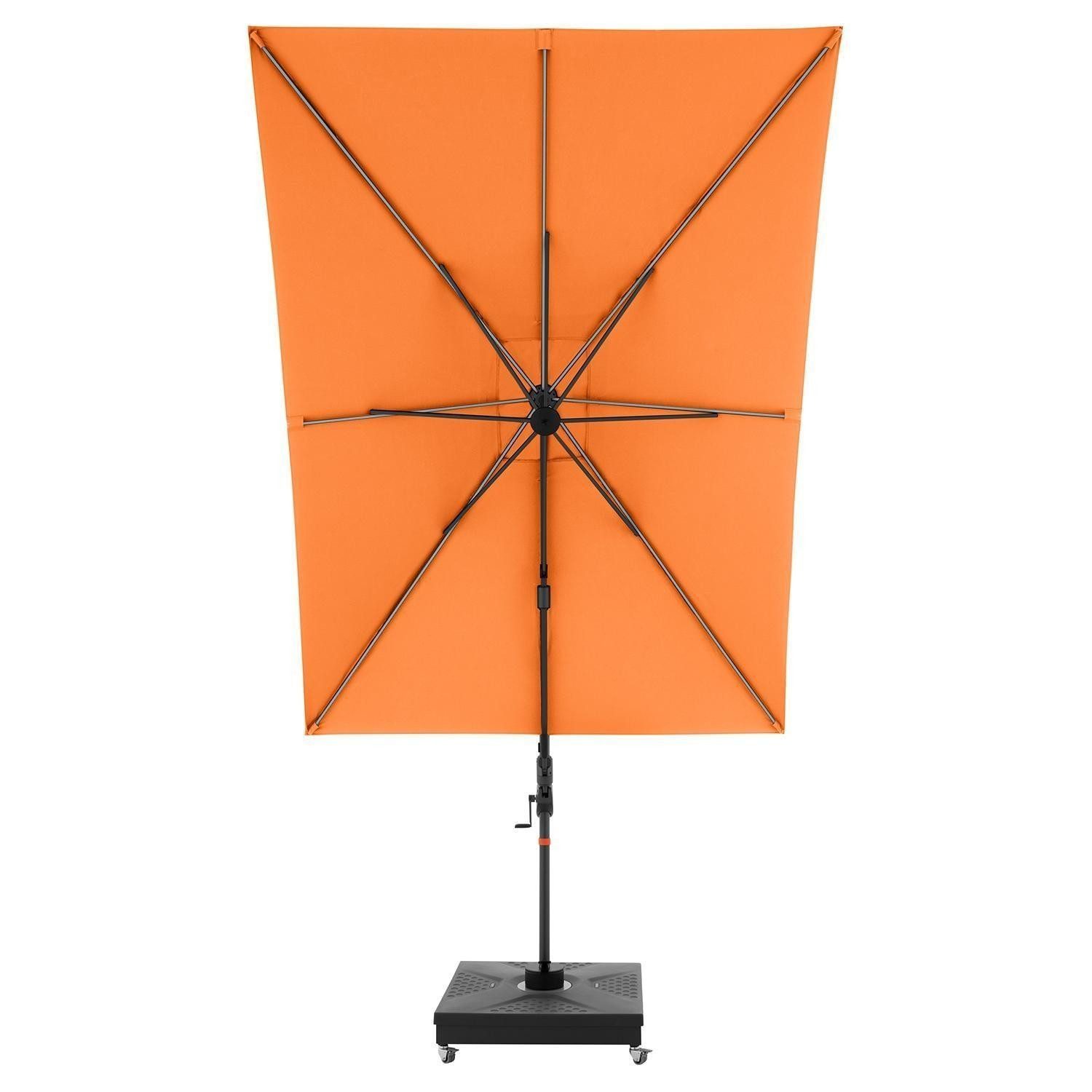 doppler® Ampelschirm MY ZONE, Anthrazit, Orange, Aluminium, Polyester, LxB: 220x300 cm, mit LED-Beleuchtung, Solar-Panel, dreh- und schwenkbar