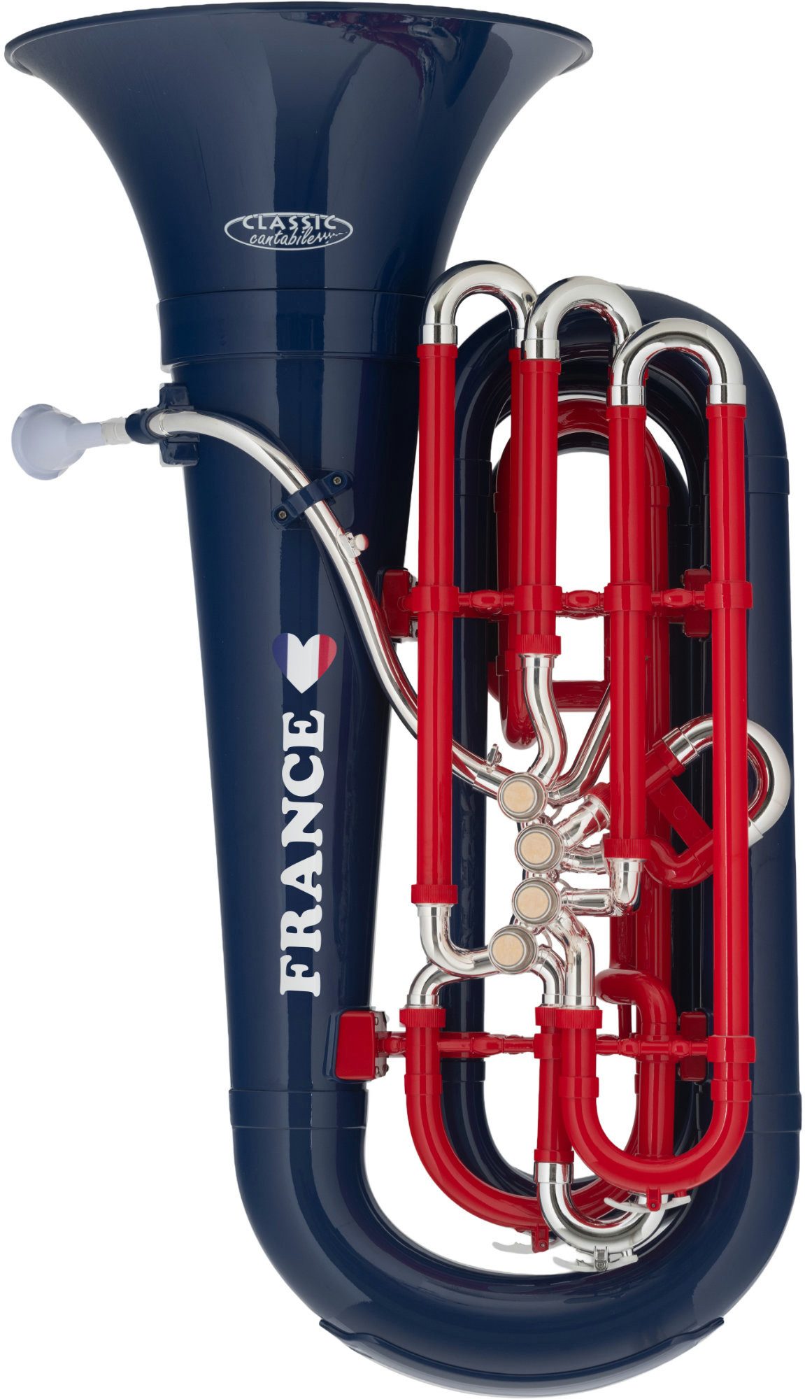 Classic Cantabile Tuba MardiBrass Kunststoff Bb Tuba - Länder Special Edition Bb, Extrem leicht und sehr stabil, mit Gigbag und Mundstück, Mundrohr und Maschine aus Messing