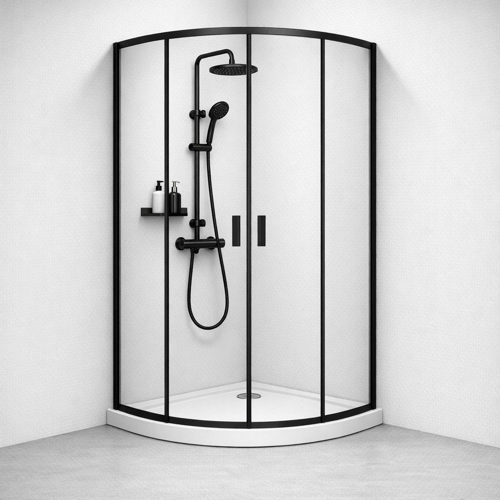 welltime Runddusche Summer, BxT: 90x90 cm, Einscheibensicherheitsglas, Hohe 190 cm, 6mm ESG, Easy Clean, verbessertes Rollensystem