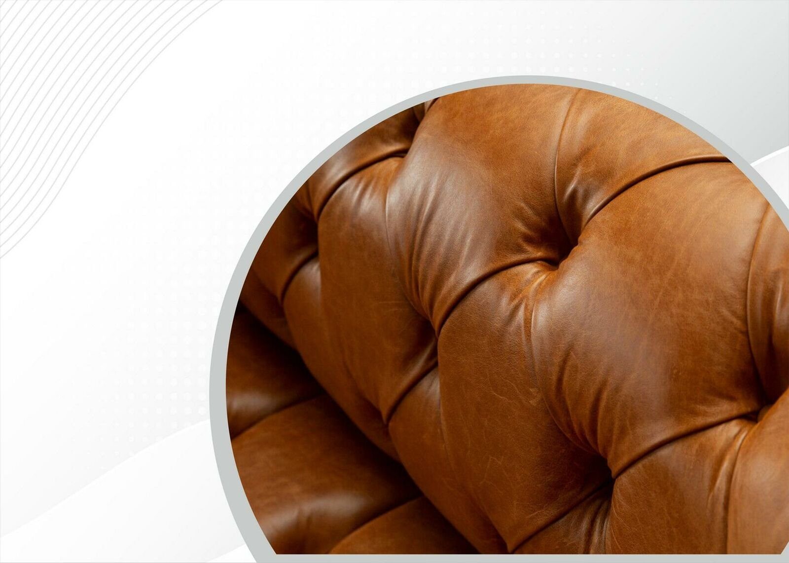 Möbel Chesterfield-Sofa Moderne Europe JVmoebel Brauner Chesterfield 3-er in Neu, Made Dreisitzer Couch