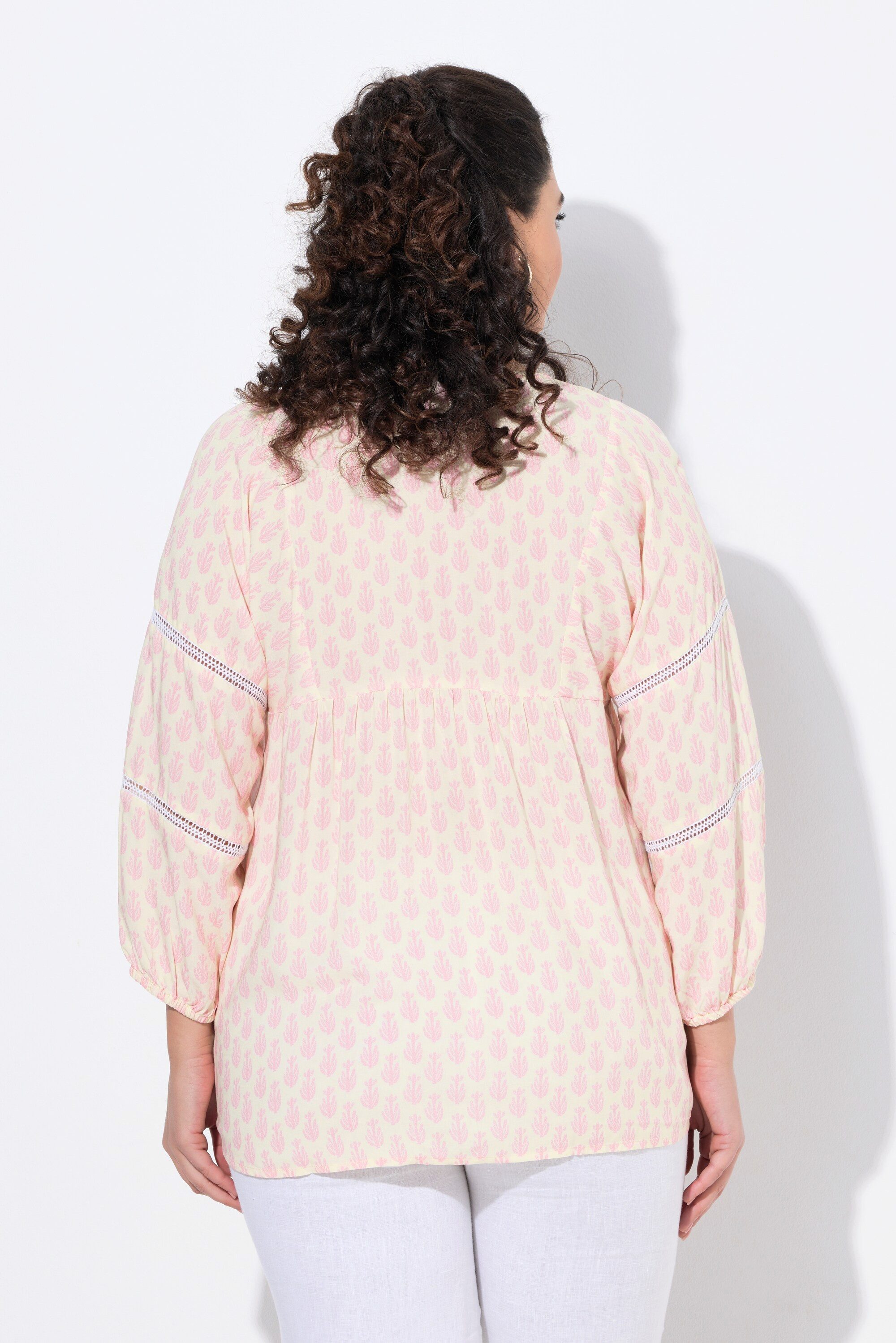 Ulla Popken Tunika Bluse Kaktus A-Linie 3/4-Arm Spitze – Bild 3 von 4