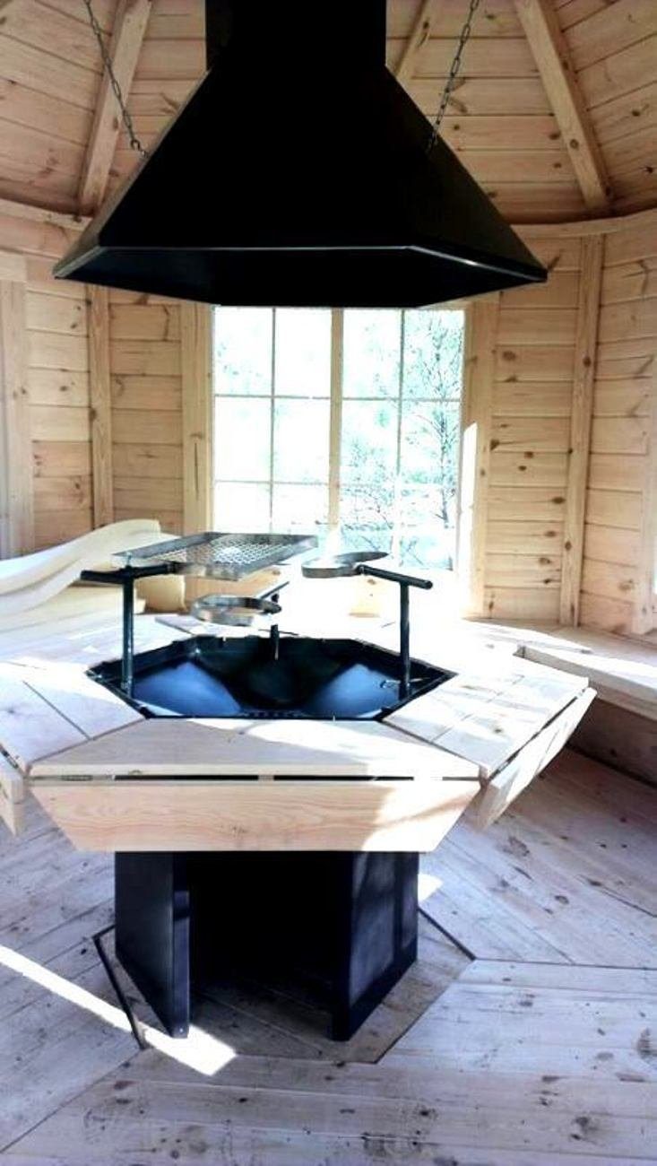 JVmoebel Grillkamin Holz Grill Bausatz mit Schornstein für gemütliches BBQ Erlebnis, 1x nur Grillkamin, Made in Europa