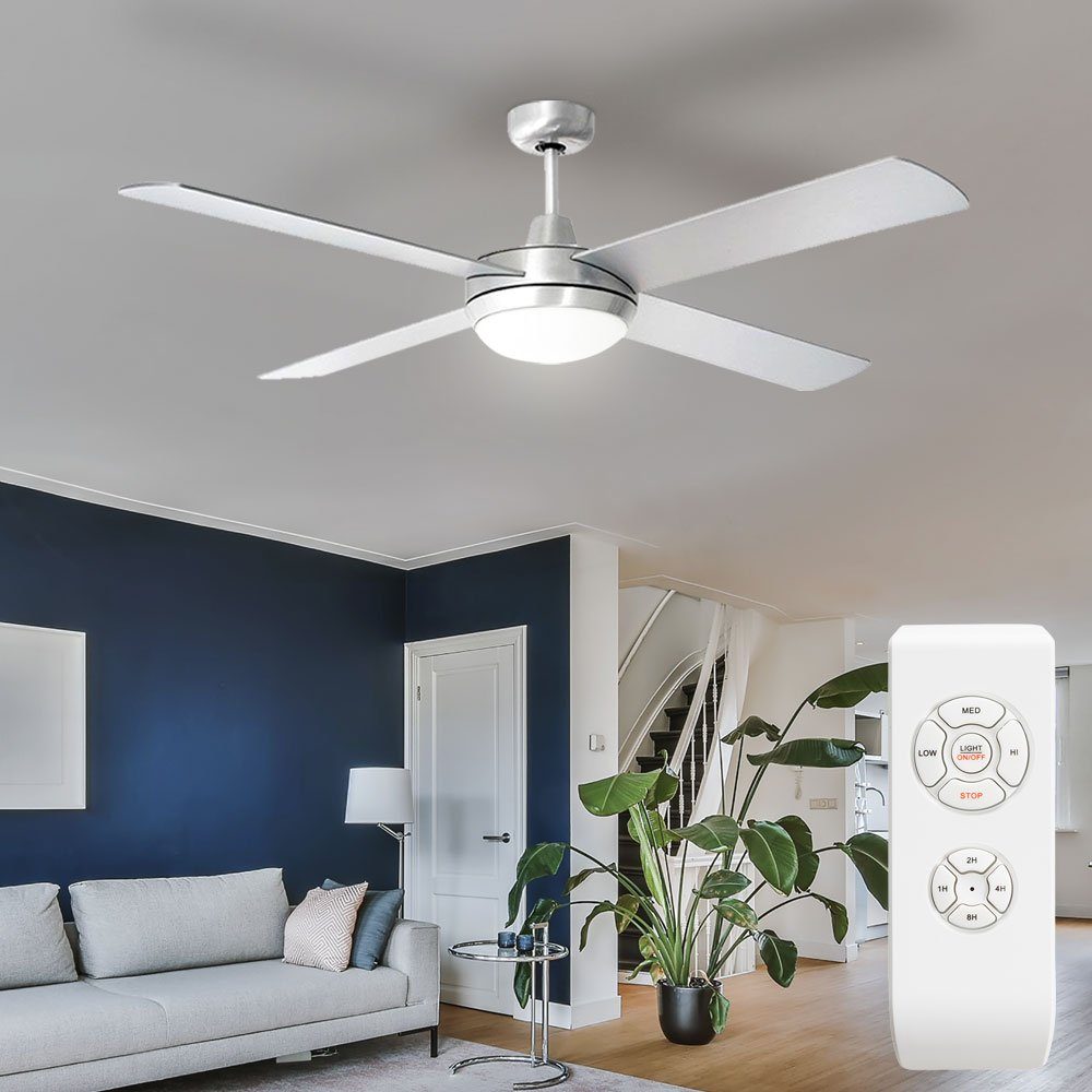 Decken FERNBEDIENUNG Weiß LED Ventilator Deckenventilator, etc-shop Luft Tages-Licht Timer
