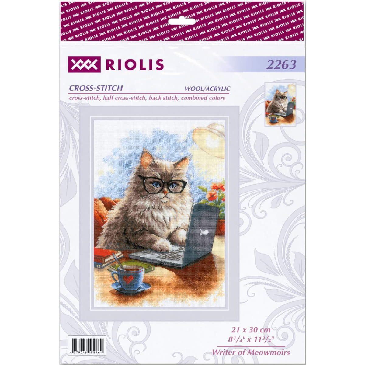 Riolis Kreativset Riolis Kreuzstich Stickpackung "Autor von Meowmoirs", Zählmuster, 2..., (embroidery kit by Marussia)