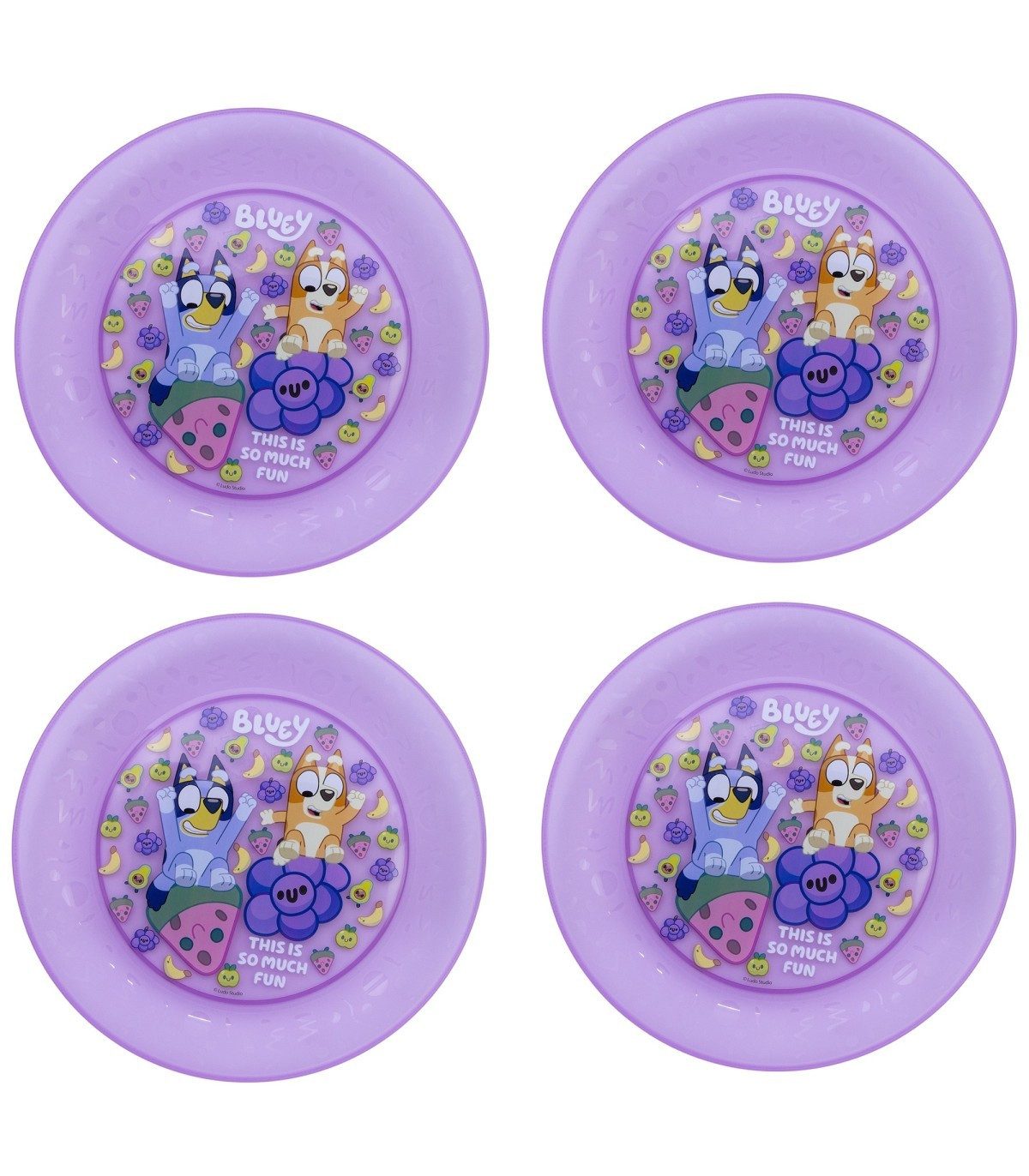 Bluey Brotschale Set 4 teilig geeignet für Mikrowelle und Spülmaschine ab 4 Jahre, (Spar-Set, 4-tlg)
