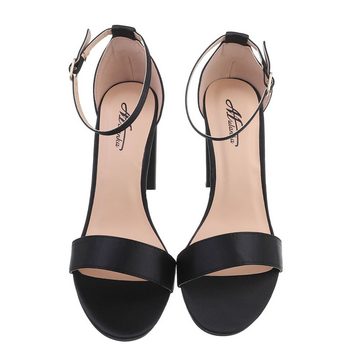 Ital-Design Damen Abendschuhe Elegant Sandalette Blockabsatz Sandalen & Sandaletten in Schwarz