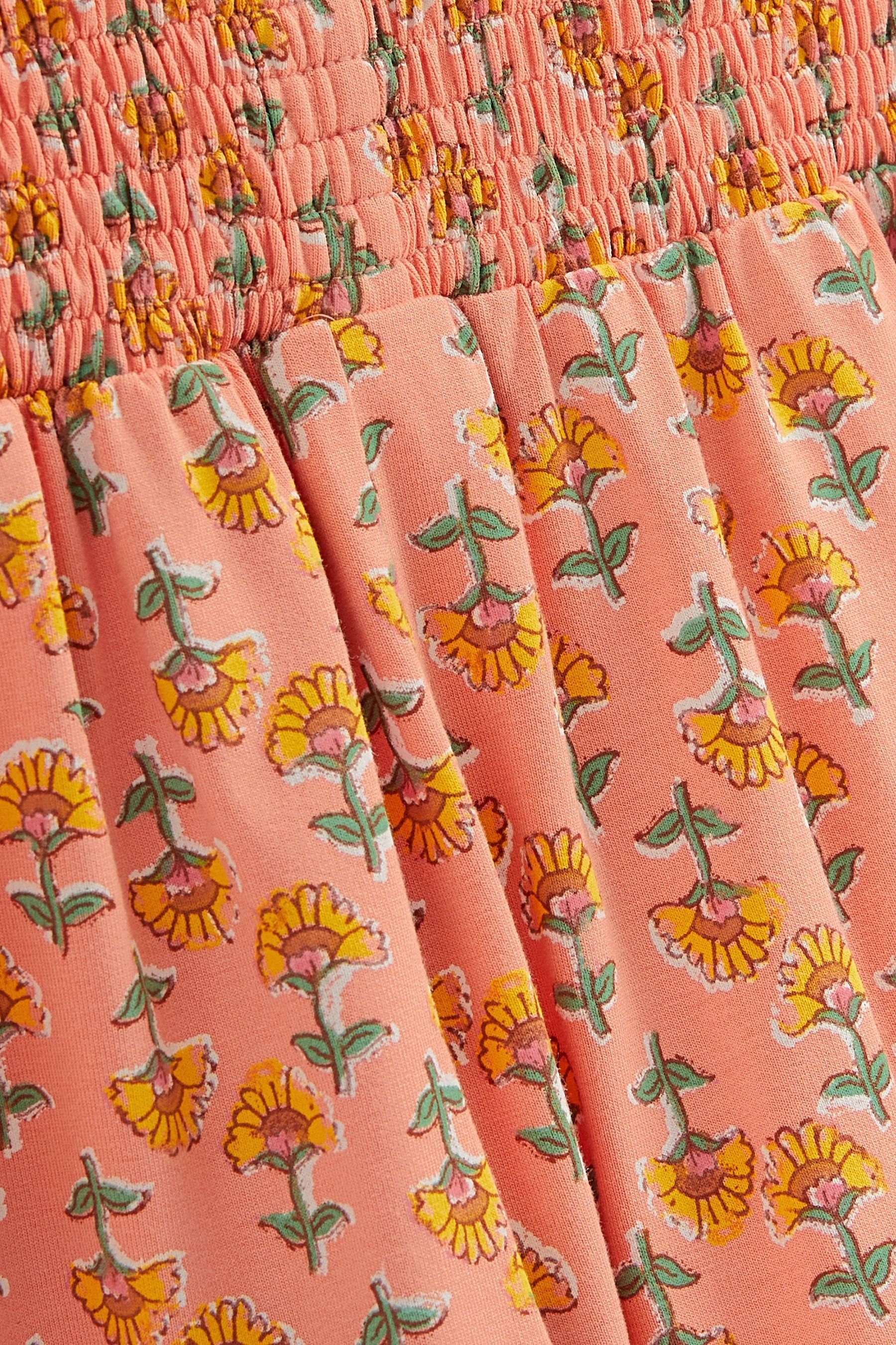 Pink Print Next Rockoptik Floral Extraweiche Shorts in Sweatshorts Coral (1-tlg) Woodblock