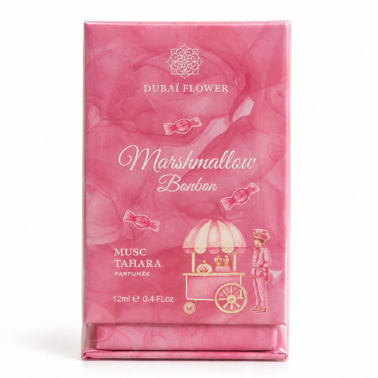 Dubai Flower Duft-Set Marshmallow Bonbon Musc TaharaParfümöl 12 ml + Roll-On (leer)