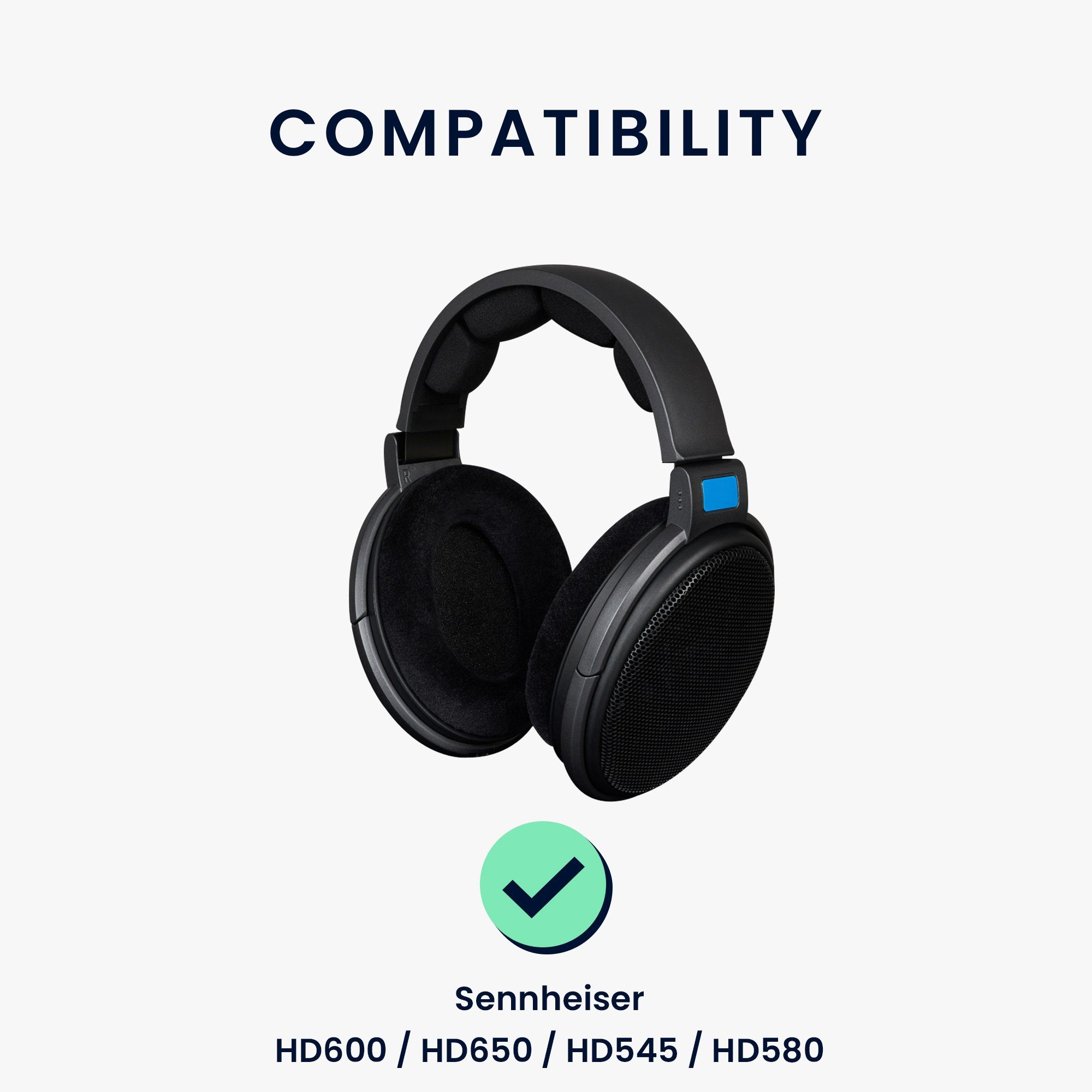 Ohr Polster Headphones) HD600 Ohrpolster für Ohrpolster Sennheiser Ersatz / kwmobile HD580 HD650 / (Velours für Overear 2x / HD545