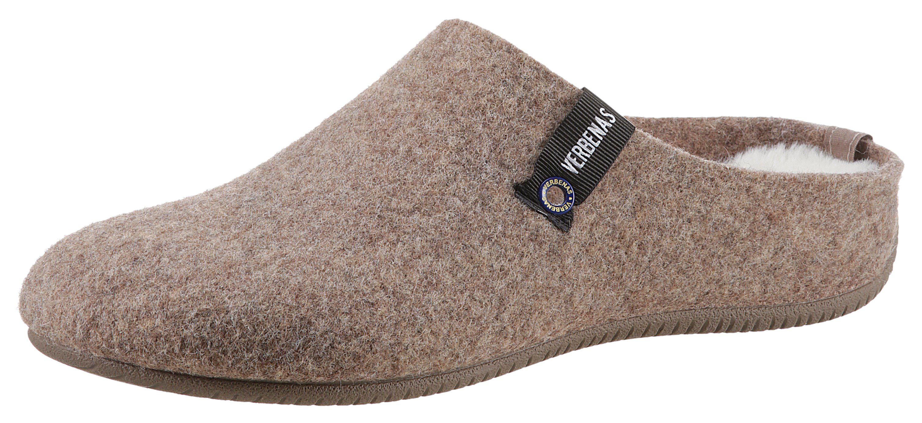 VERBENAS York Fieltro Pantoffel mit Warmfutter-Innensohle taupe