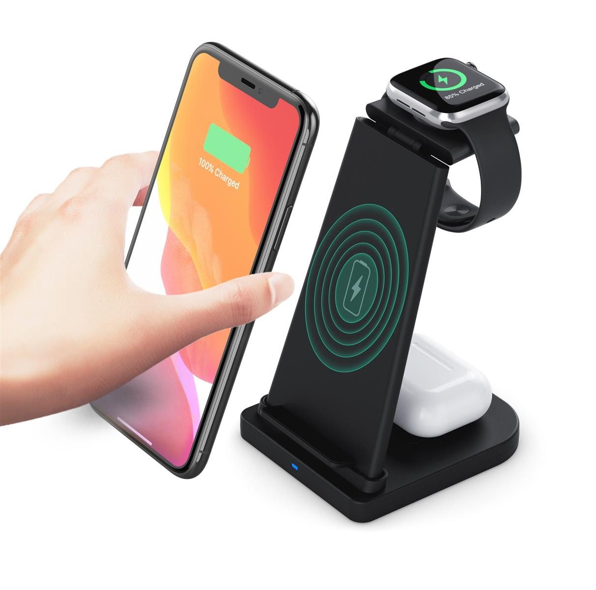 Wisam Wisam® 3 in 1 Multifunktion 15W QI Ladestation Airpods Pro Apple Watch Ladestation (Set, Steckverbindung)