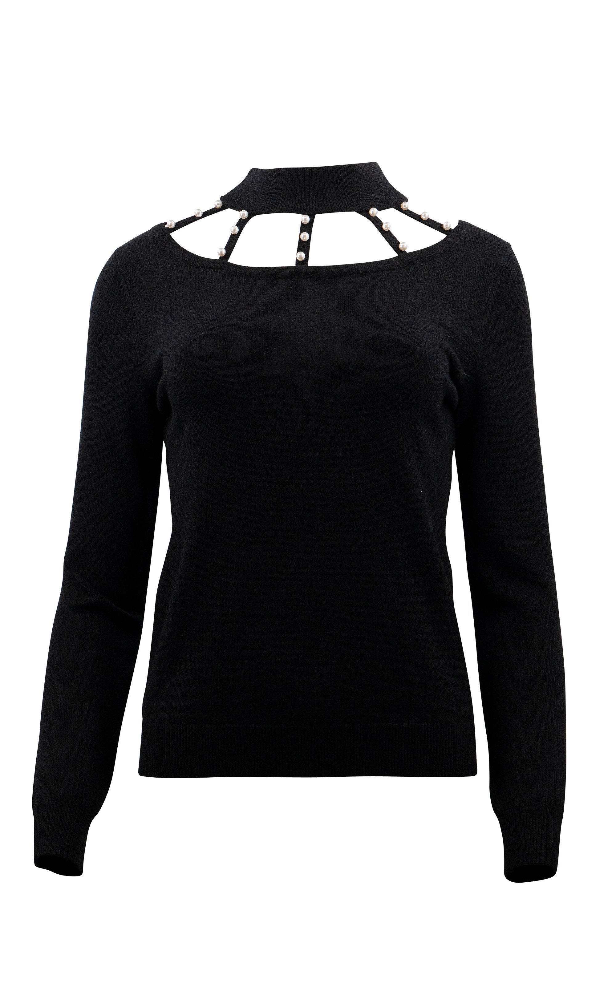 Passioni Strickpullover mit Cut-Outs und Strassdetails günstig online kaufen