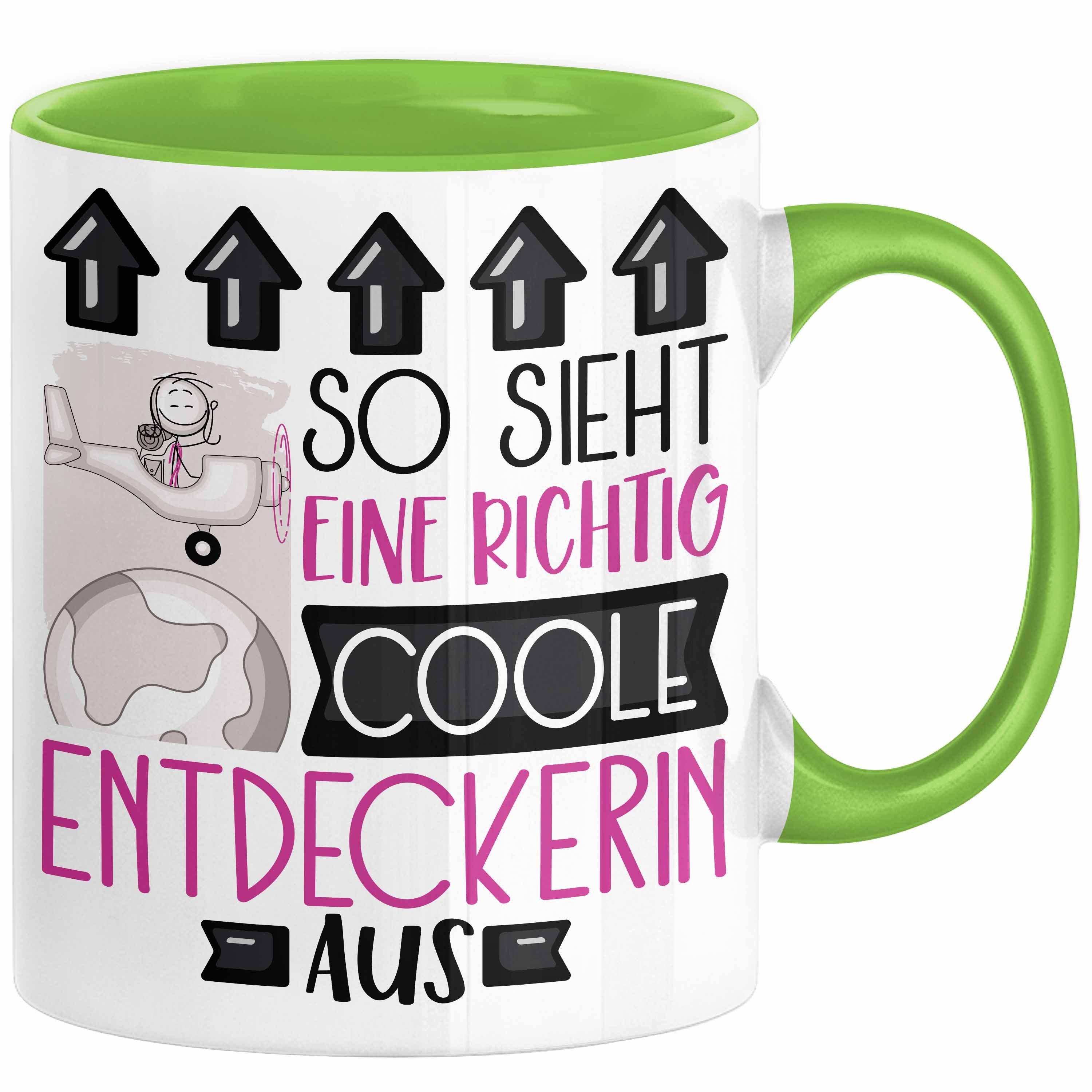 Tasse Entdeckerin Geschenk Tasse Geschenkidee für Entdeckerin Geburtstag Wei