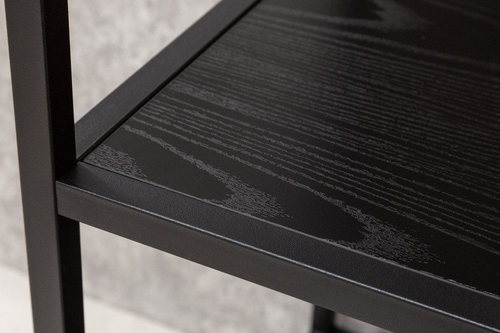 riess-ambiente Standregal SLIM LINE 115cm schwarz, Einzelartikel 1-tlg., Wohnzimmer · Esche-Design · Metall · mit Ablage · Industrial