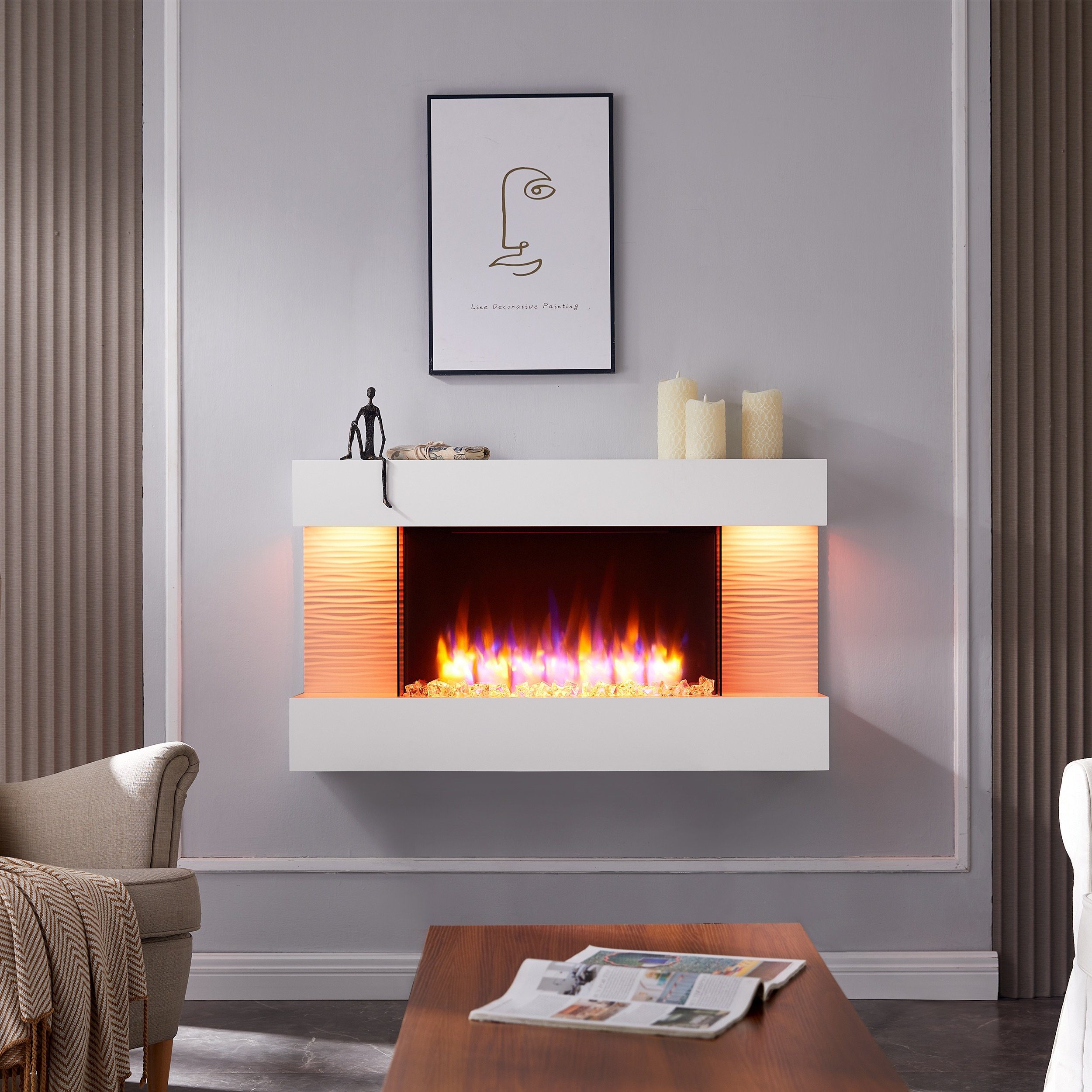 Balderia Elektrokamin Elektrokamin BALDERIA Elis - Wandkamin, Heizung 2000 günstig online kaufen