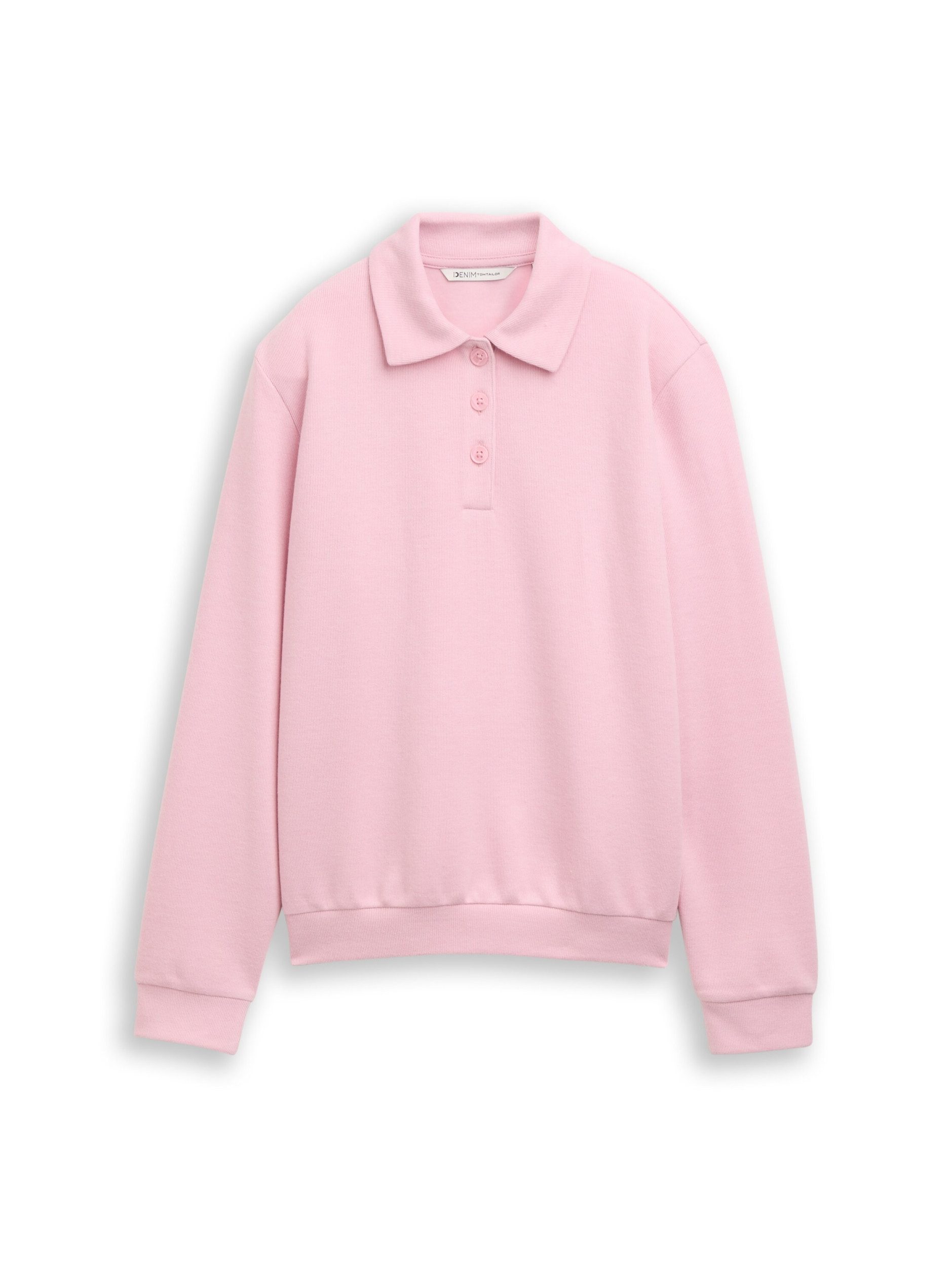TOM TAILOR Denim Sweatshirt cozy polo sweatshirt pink melange