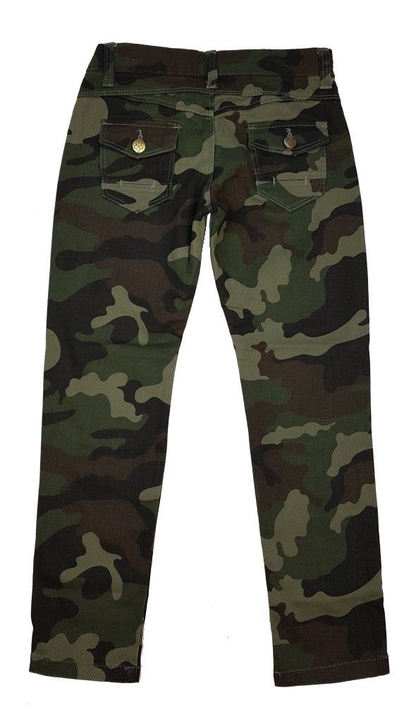 grün Tarnhose, camouflage Girls Army M8153 Mädchen Fashion Muster 5-Pocket-Jeans Camouflage