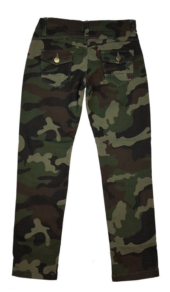 Girls Fashion 5-Pocket-Jeans Mädchen Army Tarnhose, Camouflage Muster M8153