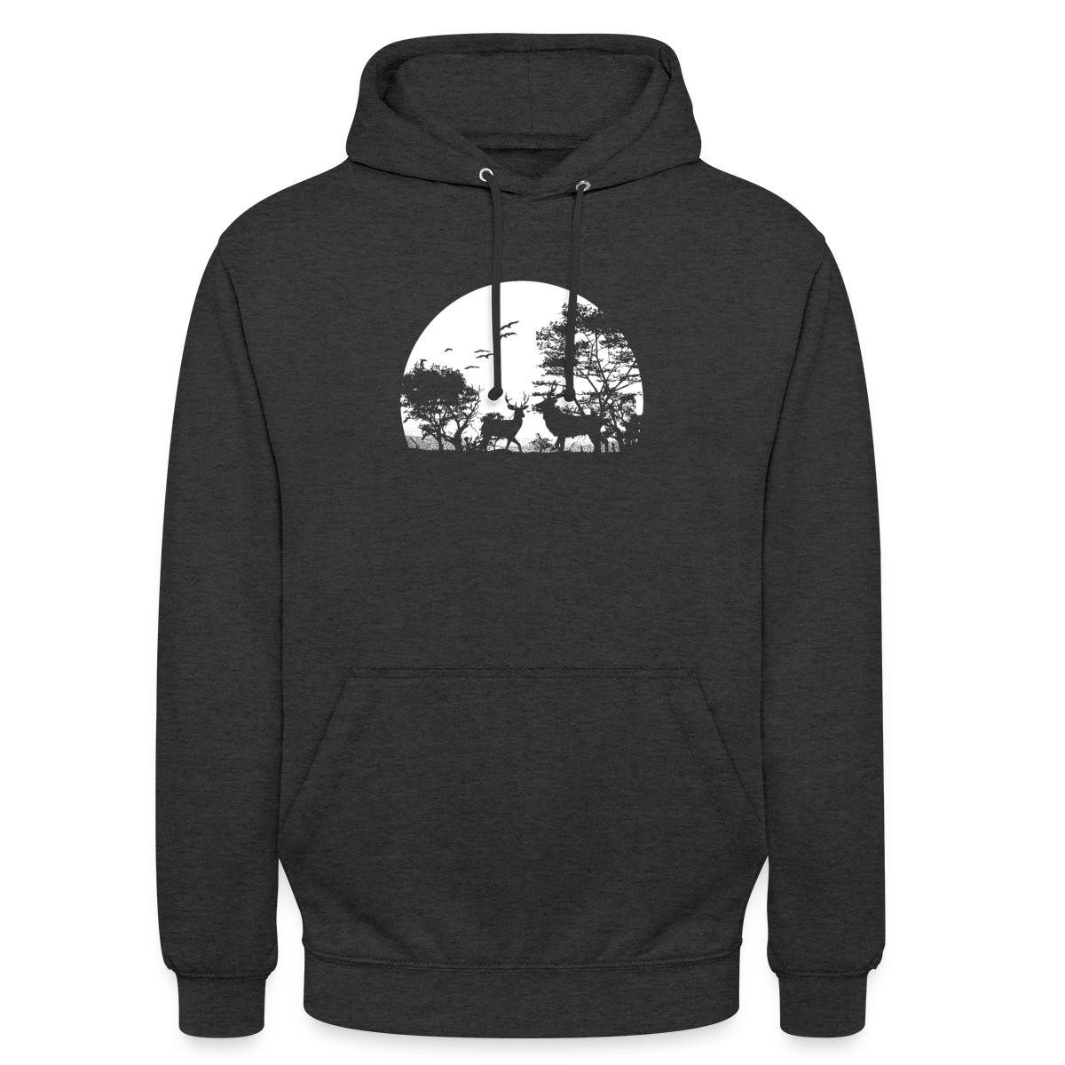Spreadshirt Hoodie Waldtiere Im Mondschein, Jäger Unisex Hoodie (1-tlg)