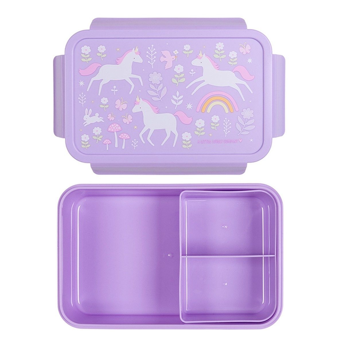 A Little Lovely Company Lunchbox Bento Brotdose Einhorn 2 Fächer Vesperdose 22x7x14,5cm