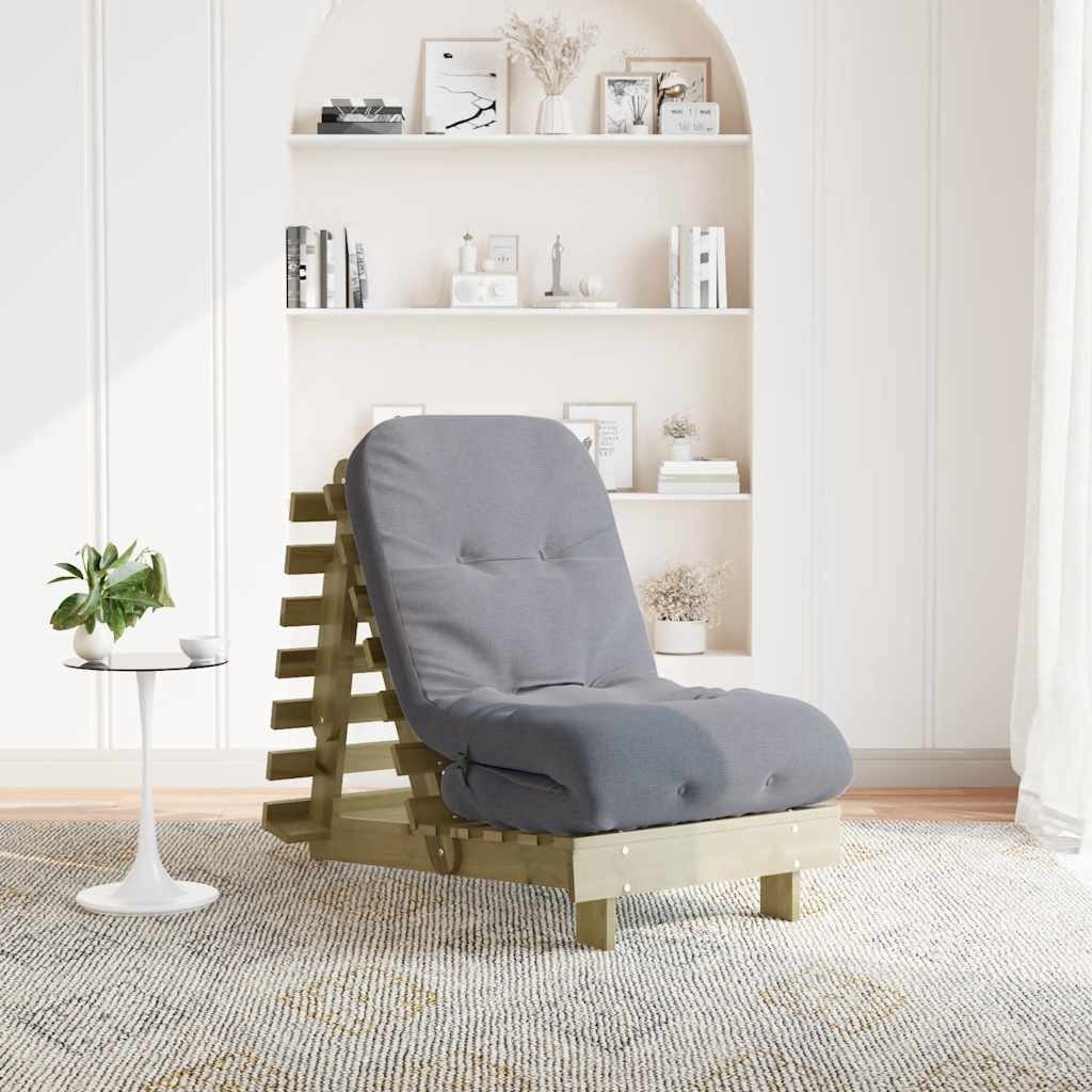 vidaXL Schlafsofa vidaXL Futon Schlafsofa mit Matratze 60x206x11 Kiefernholz Imprägniert