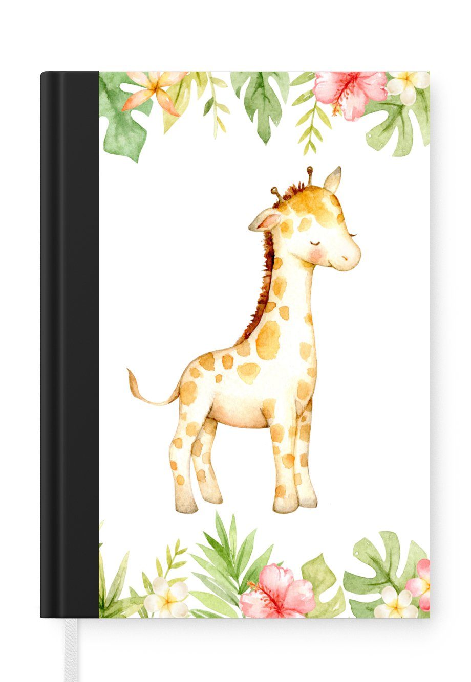 MuchoWow Notizbuch Giraffe - Dschungel - Aquarell, Journal, Merkzettel, Tagebuch, Notizheft, A5, 98 Seiten, Haushaltsbuch