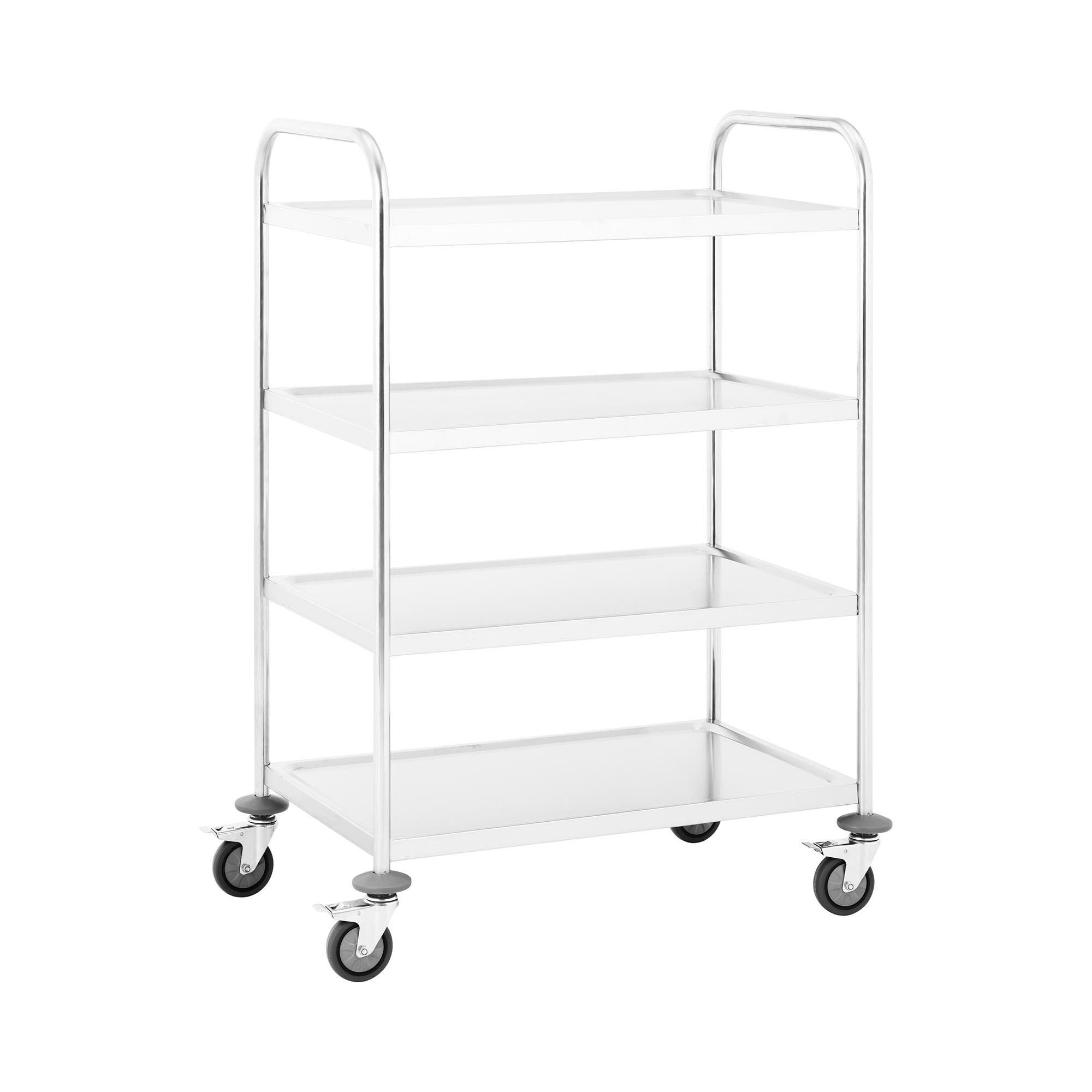 Royal Catering Servierwagen 4 Borde Abräumwagen Transportwagen Rollwagen Küchenwagen Edelstahl