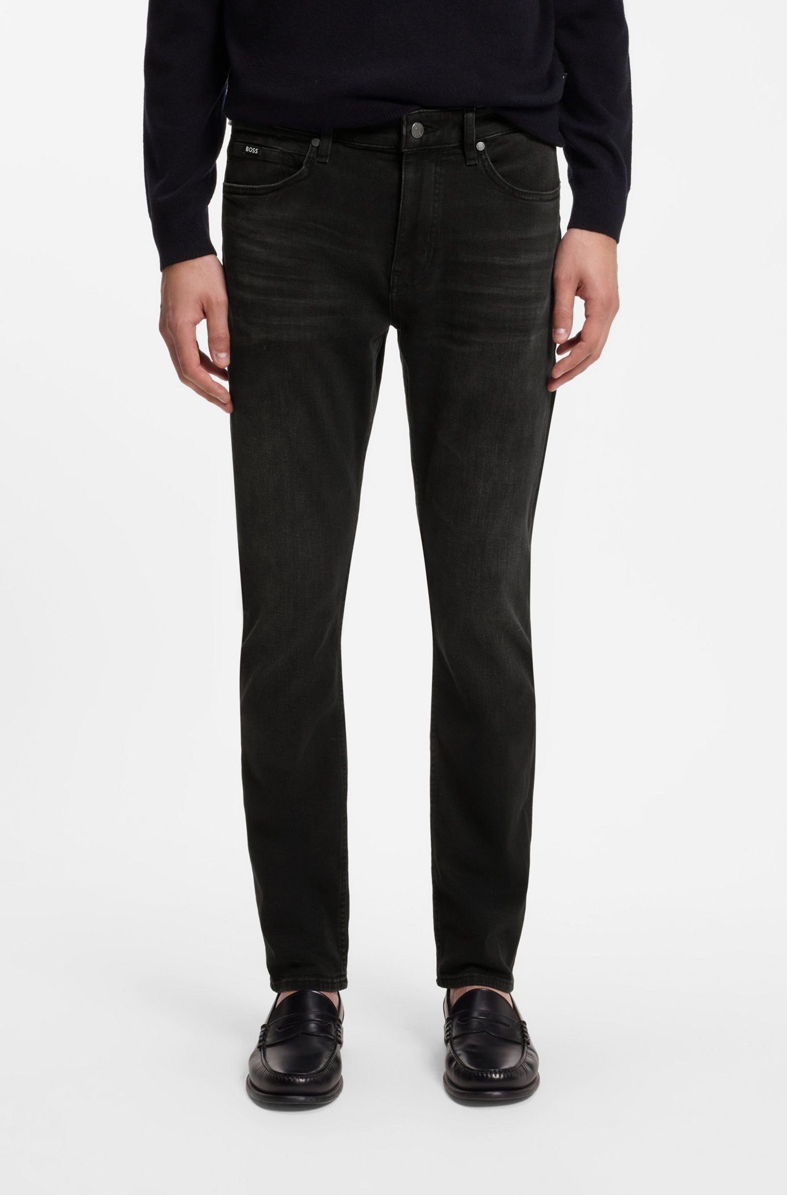 BOSS 5-Pocket-Jeans Delaware mit Logo-Details (1-tlg)