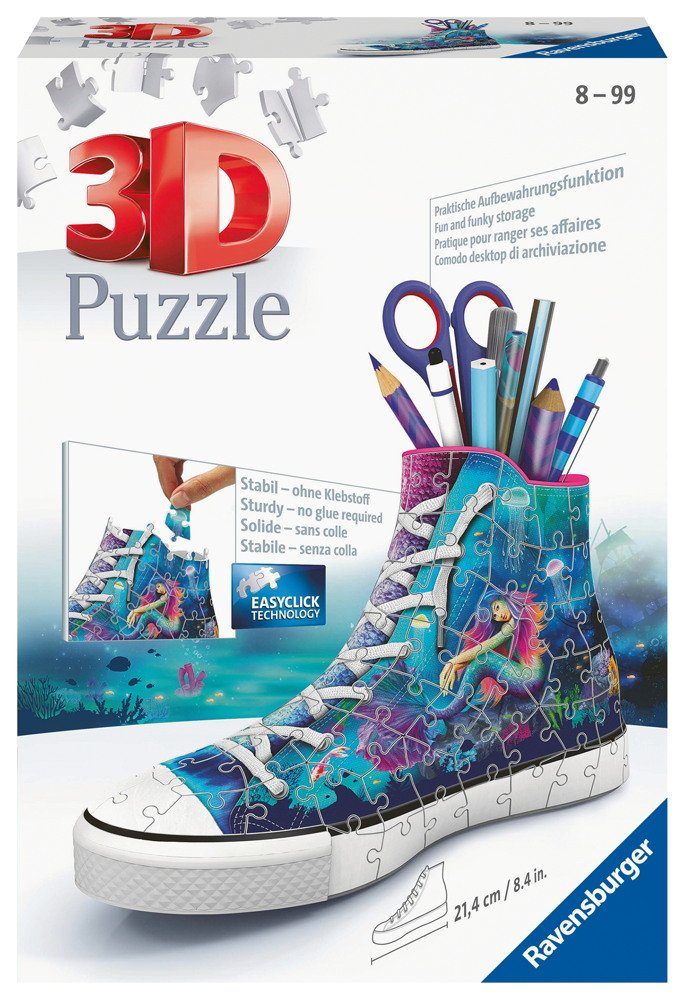 Ravensburger 3D-Puzzle 108 Teile 3D Puzzle Sneaker Bezaubernde Meerjungfrauen 11279, 108 Puzzleteile