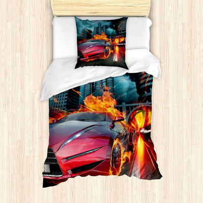 Bettwäsche »Milbensicher Allergiker geeignet mit Kissenbezug«, Abakuhaus, Autos Red Hot Concept Car Flames