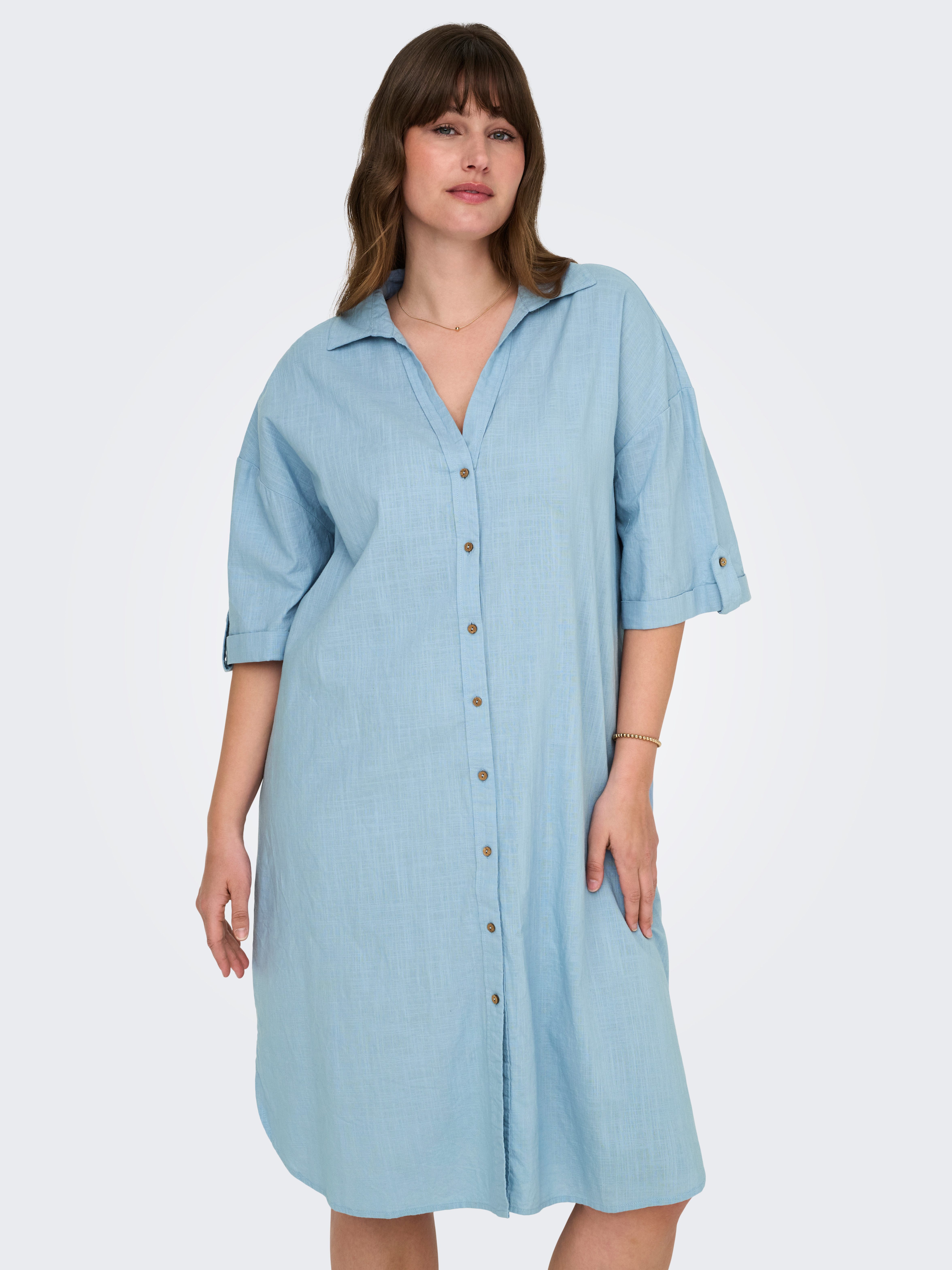 ONLY CARMAKOMA Blusenkleid CARCOCO SS BLK SHIRT DRESS WVN Sommerkleid günstig online kaufen