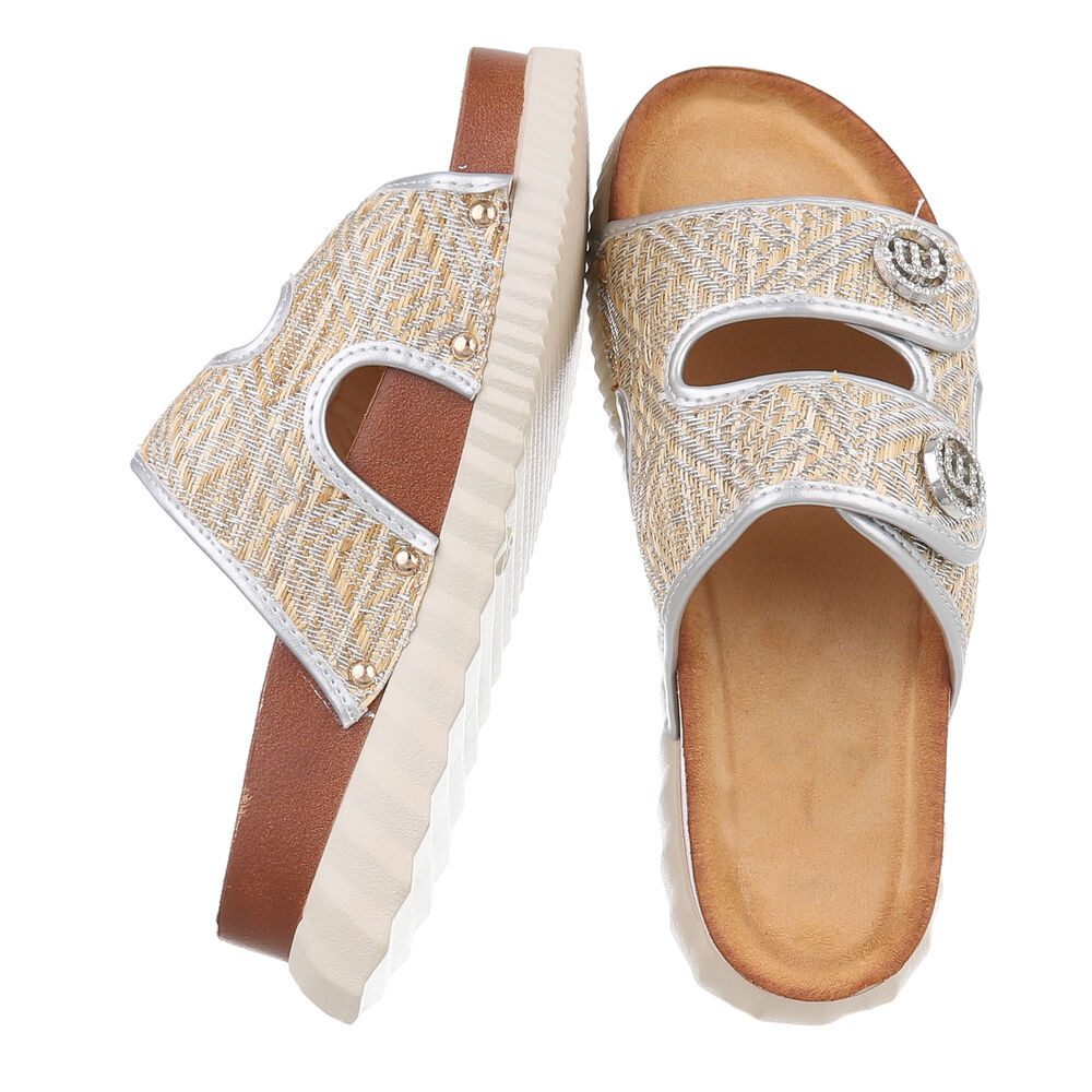 Ital-Design Stilvolle Komfortsandalen für entspannte Tage Plateausandaletten (89323175) Keilabsatz/Wedge Keilsandaletten in Silber