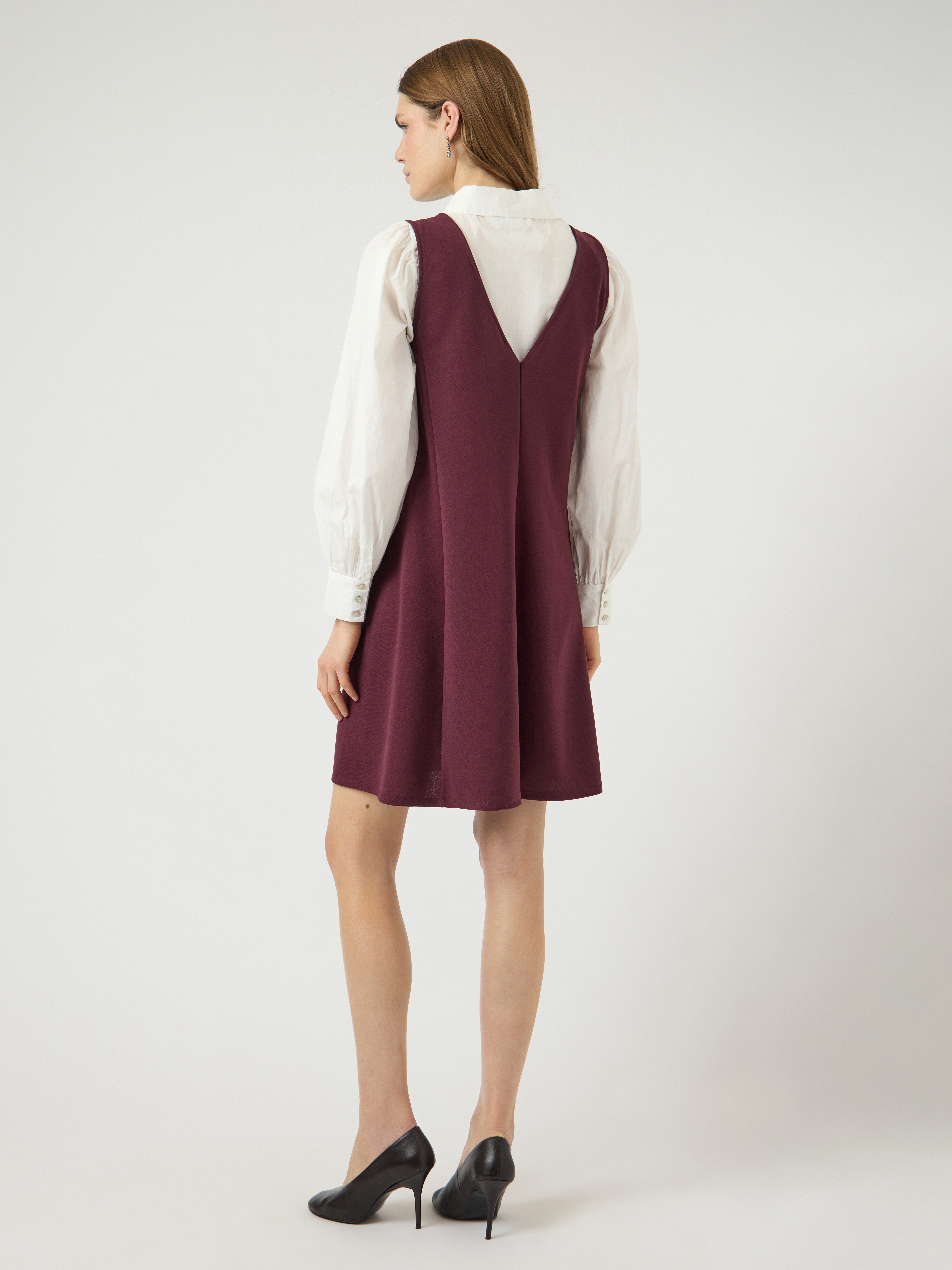 Y.A.S Minikleid YASMALEA SL WIDE DRESS S. NOOS Kunstfaser mit Stretch, loose fit