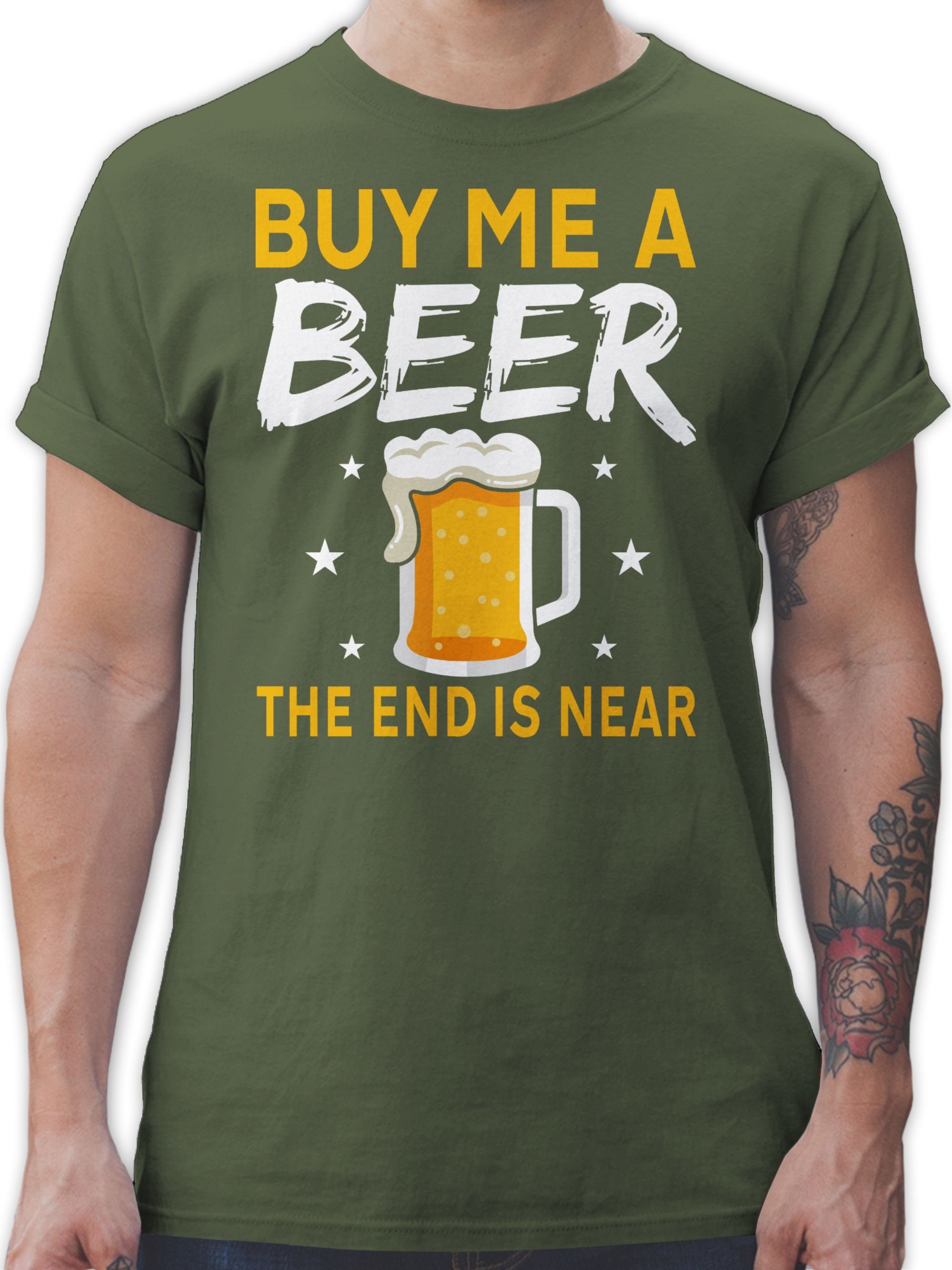 Shirtracer T-Shirt Buy me Sterne JGA beer Grün Männer is the near end Bier a Army 02