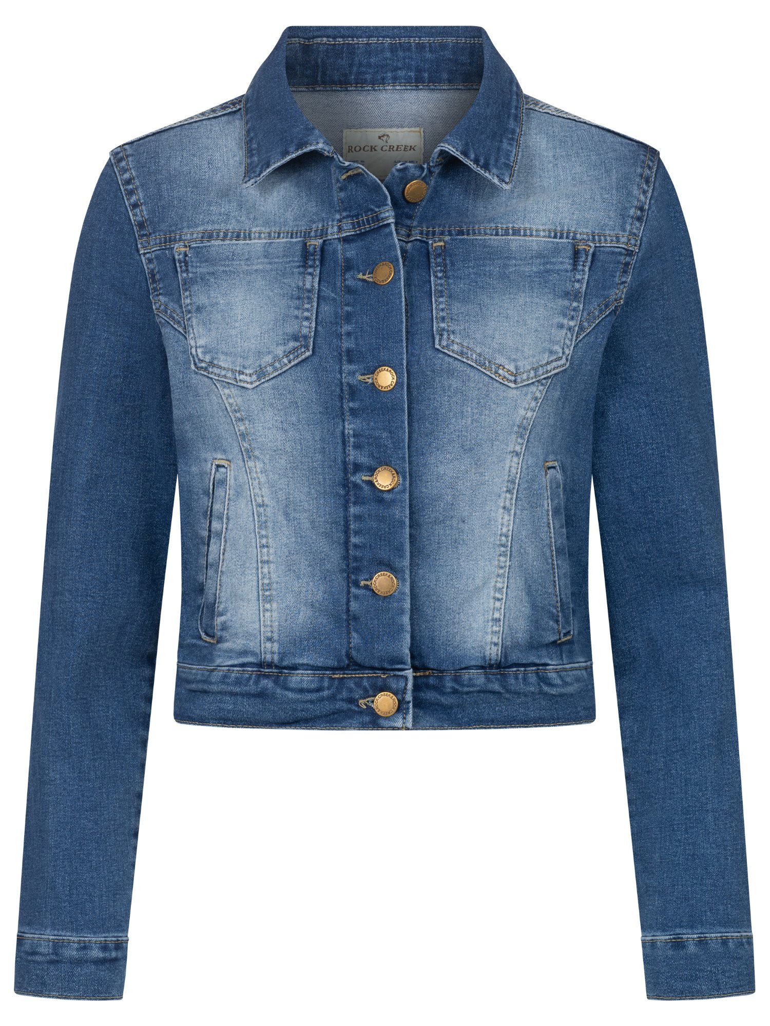 Rock Creek Jeansjacke Damen Jeansjacke D-493 Blau