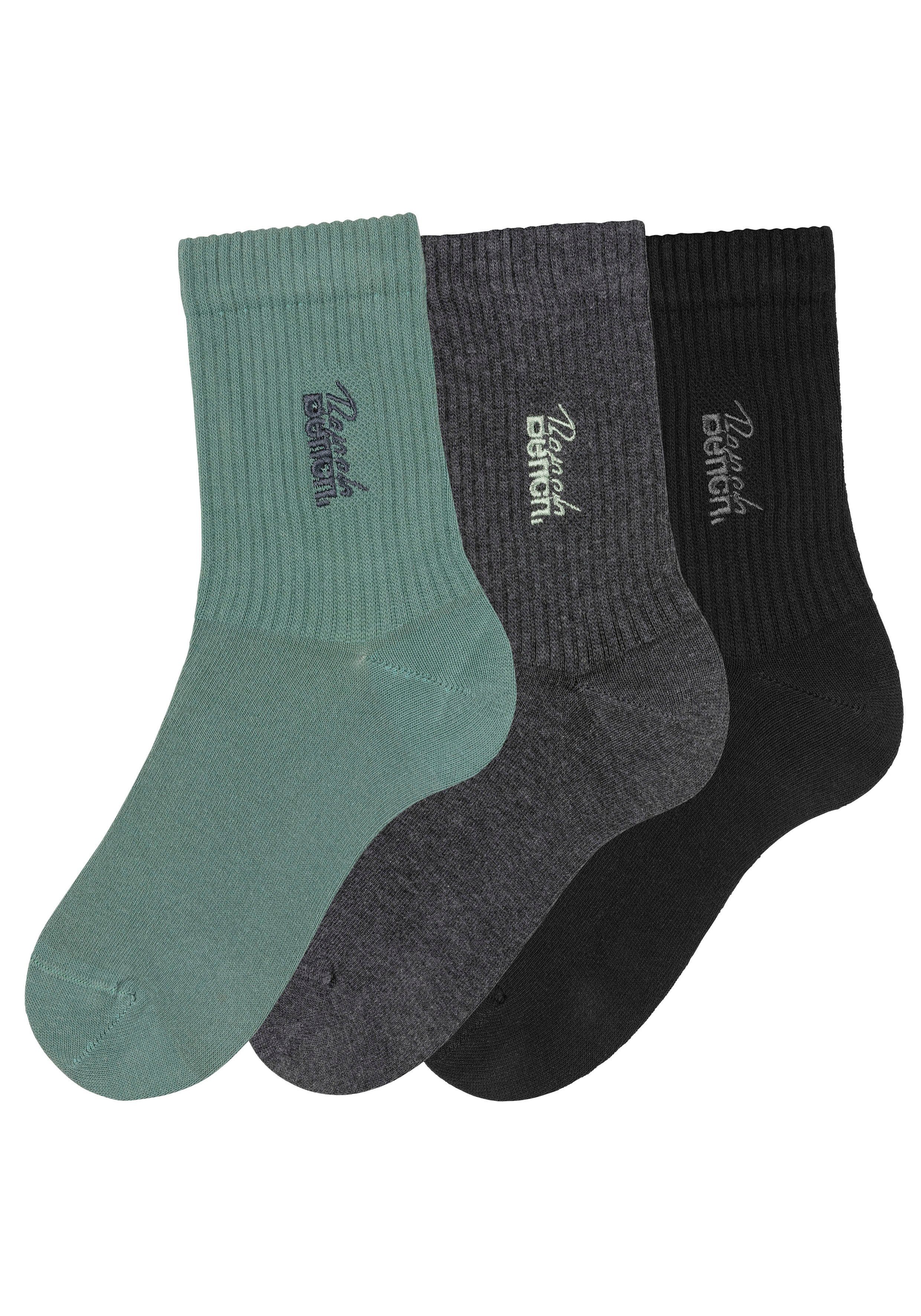 Bench. Basicsocken (Packung, 3-Paar) mit Bench Logo Stickerei