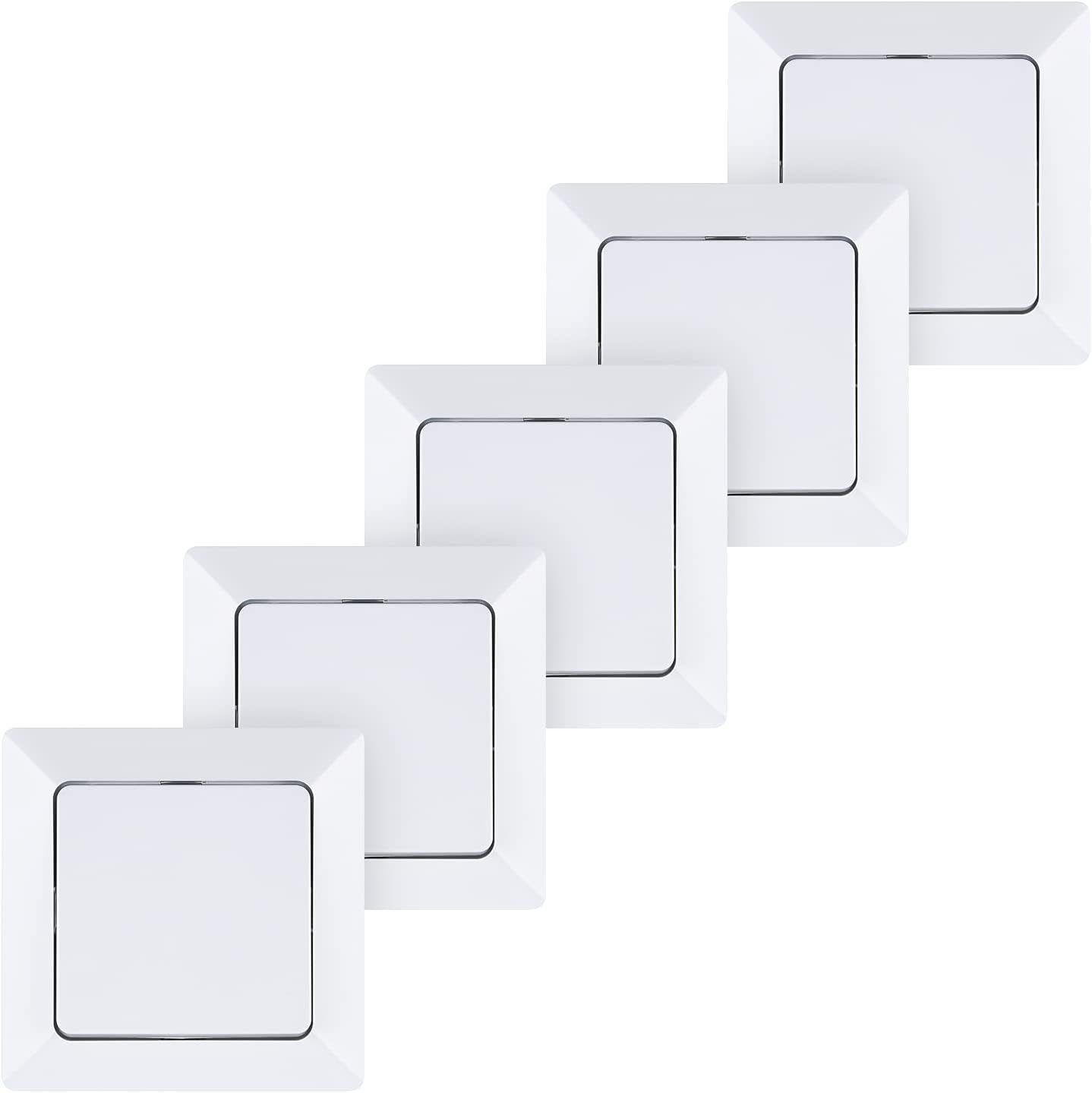 HEITECH Lichtschalter Unterputztaster in Weiß Taster 250 V AC, 10 A, IP20 inkl. Rahmen (5-St)