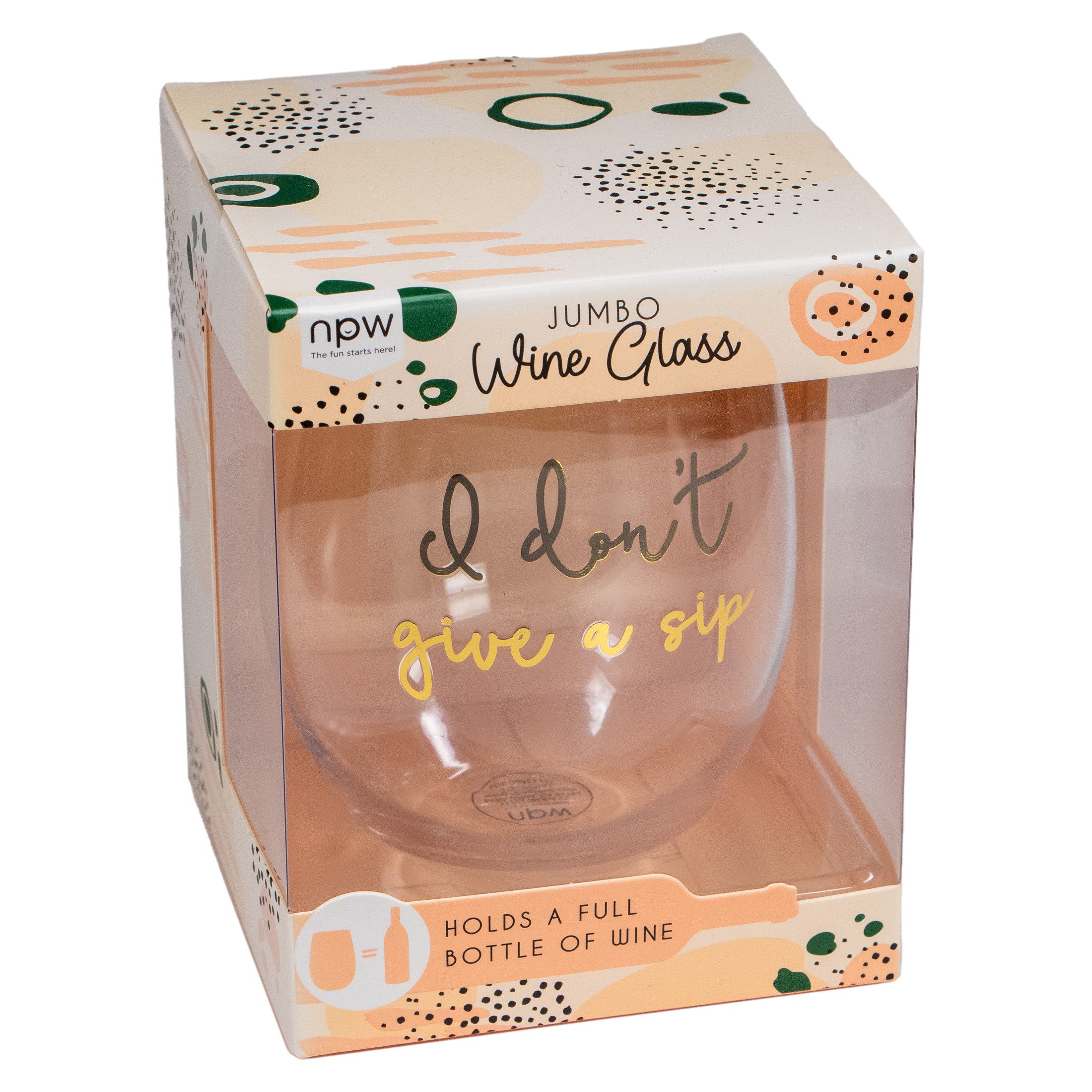 Weinglas Riesiges Weinglas Jumboglas - ich gebe keinen Schluck, Glas, 780ml Fassungsvermögen