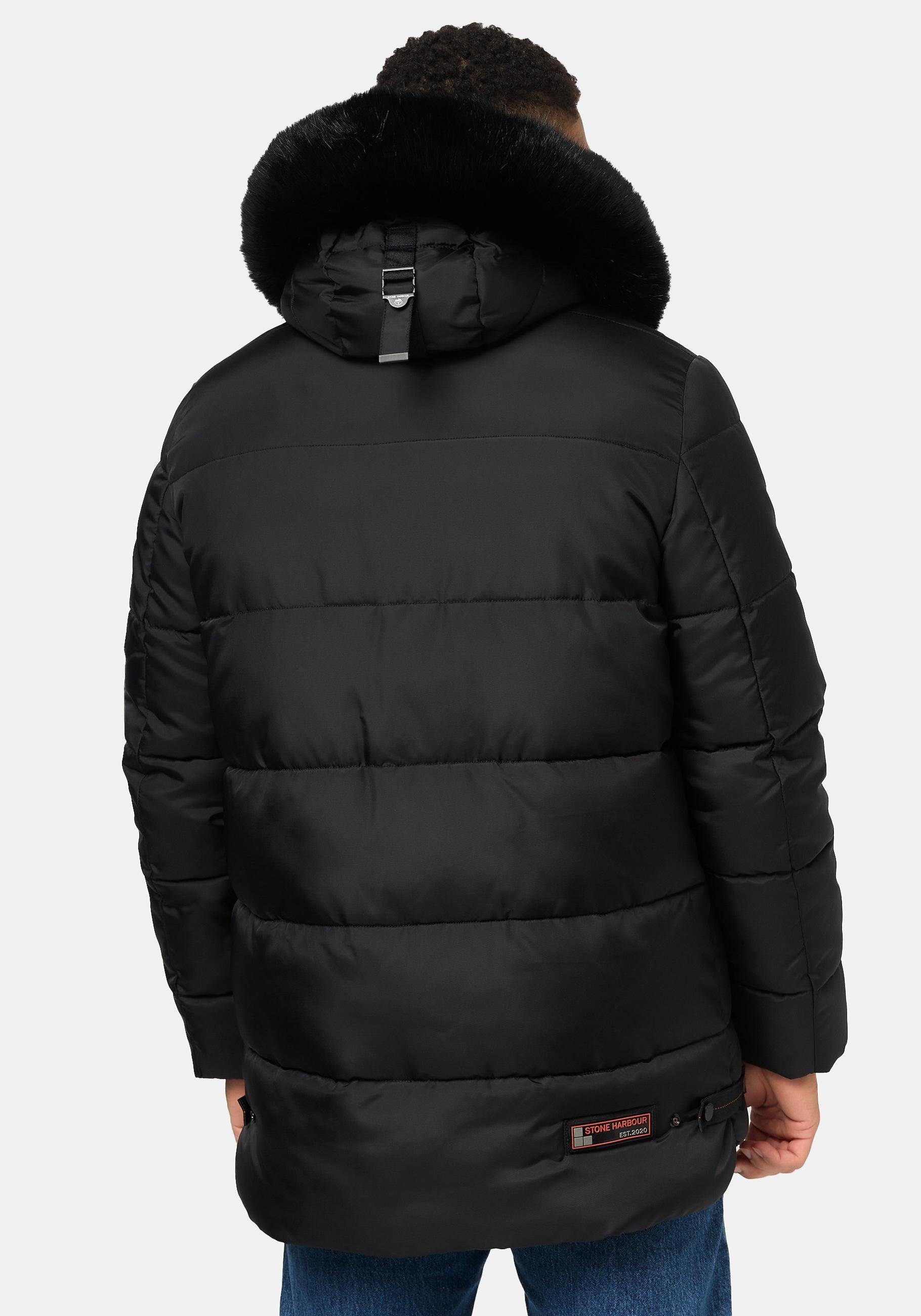 Stone Harbour Steppjacke Mironoo stylische Outdoorjacke mit großer Kapuze – Bild 3 von 5
